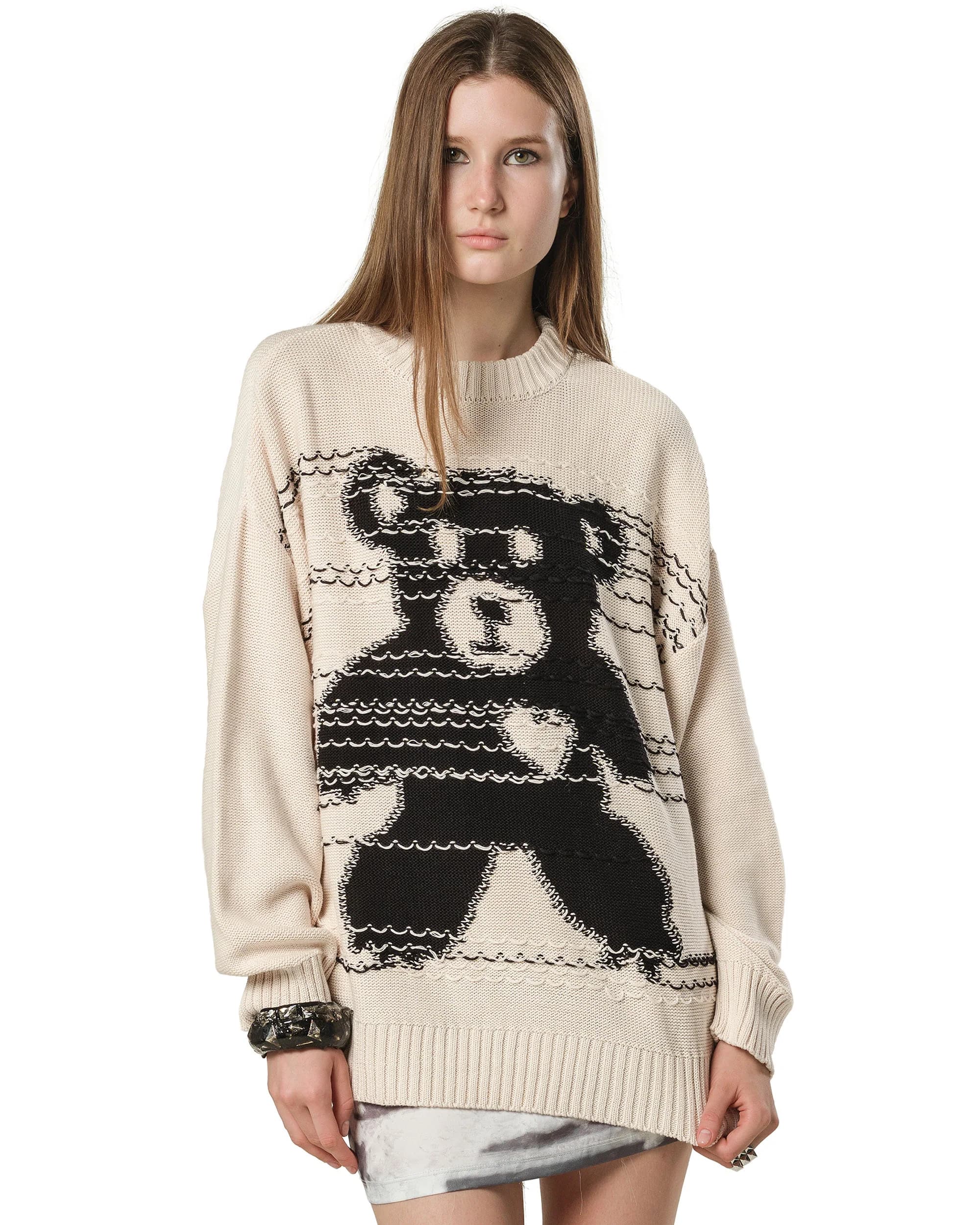 Beige Lullaby Knit Sweater by Racer Worldwide®