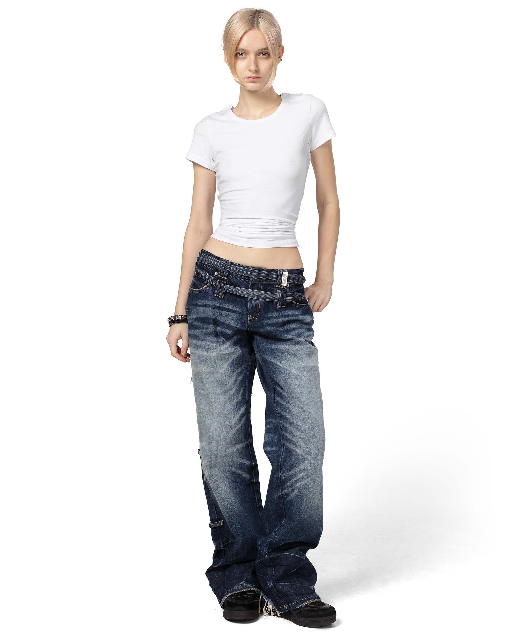 Dark Blue Transformer Track Denim 6