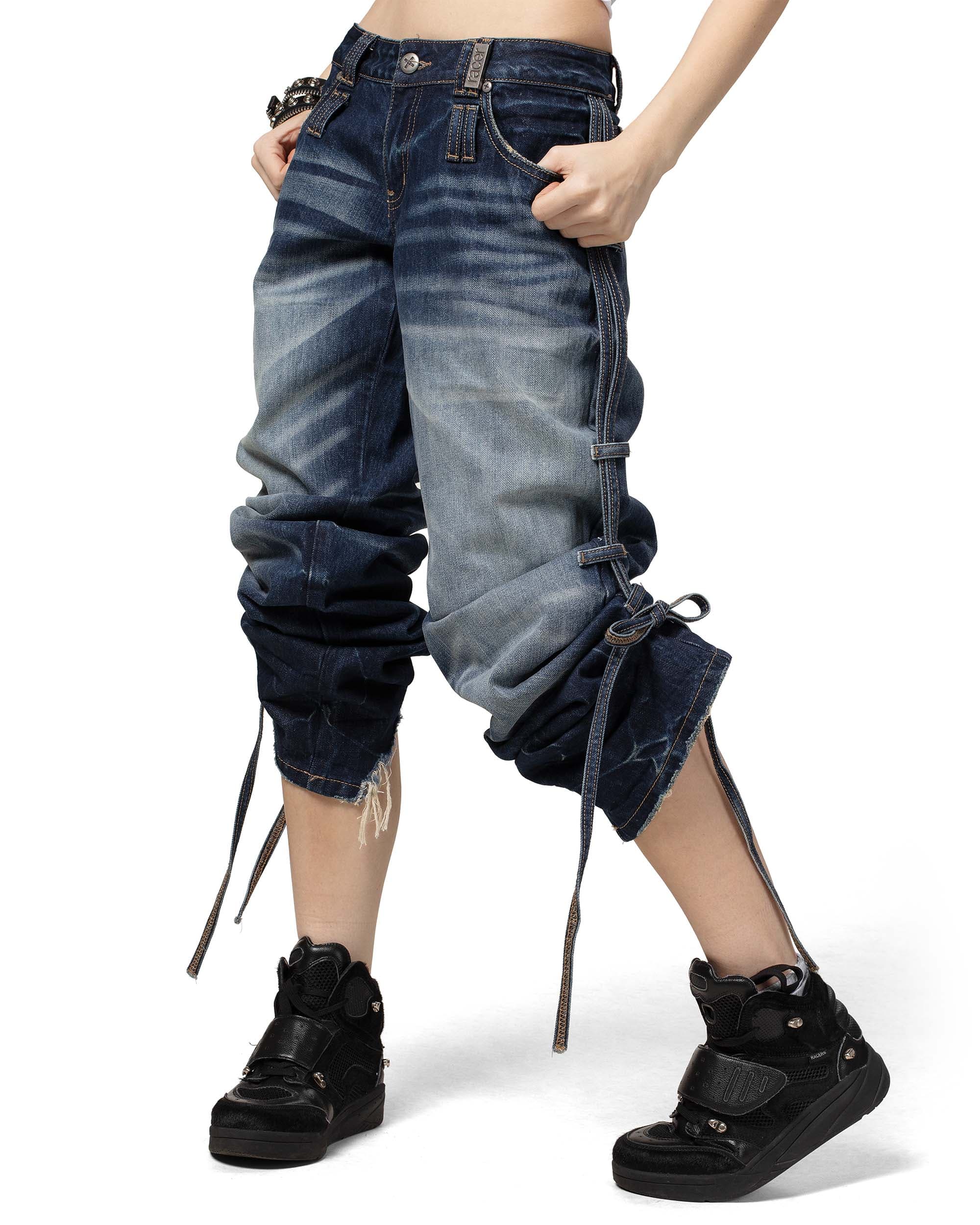 Dark Blue Transformer Track Denim 5