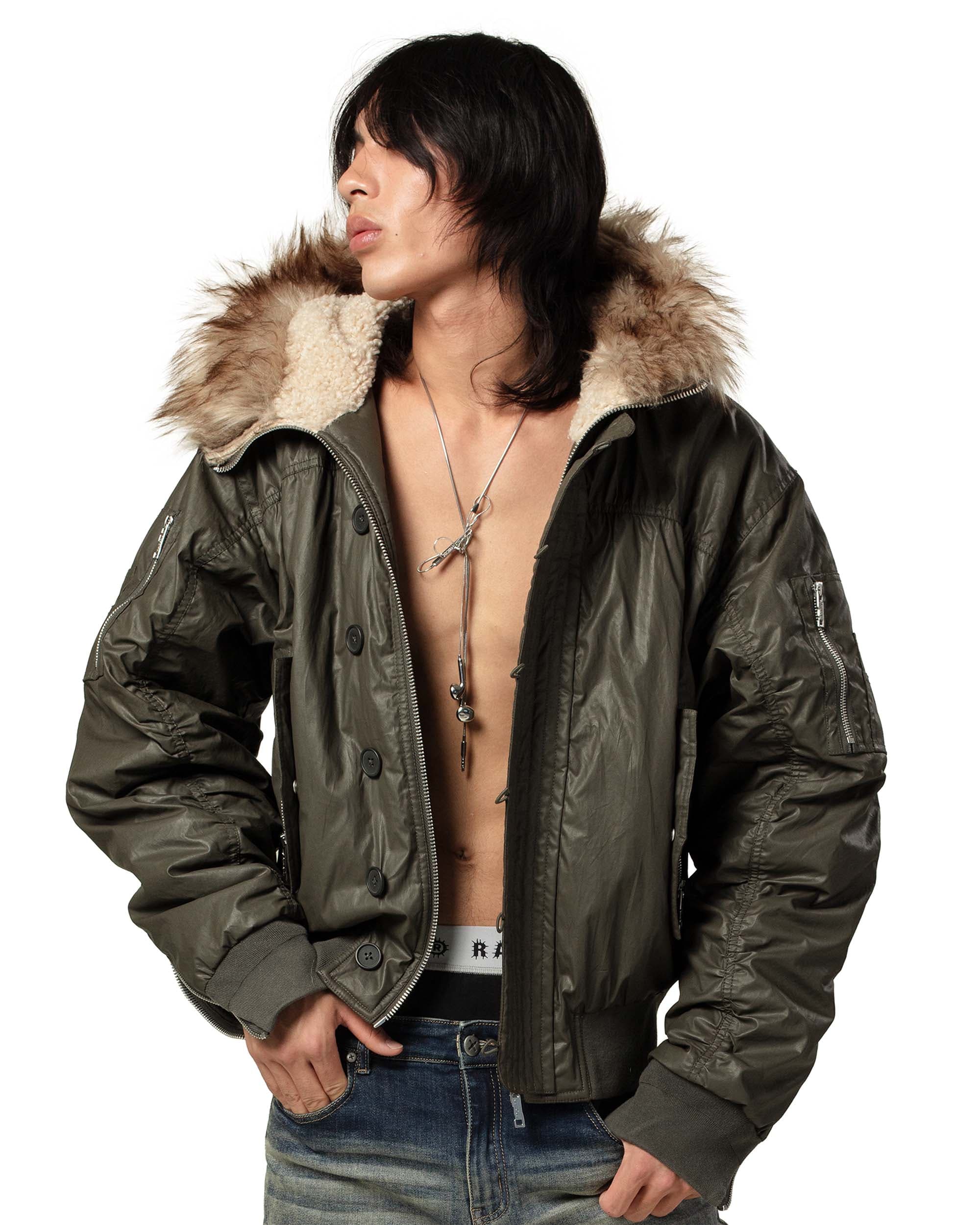 Green Waxed Aviator Bomber 4