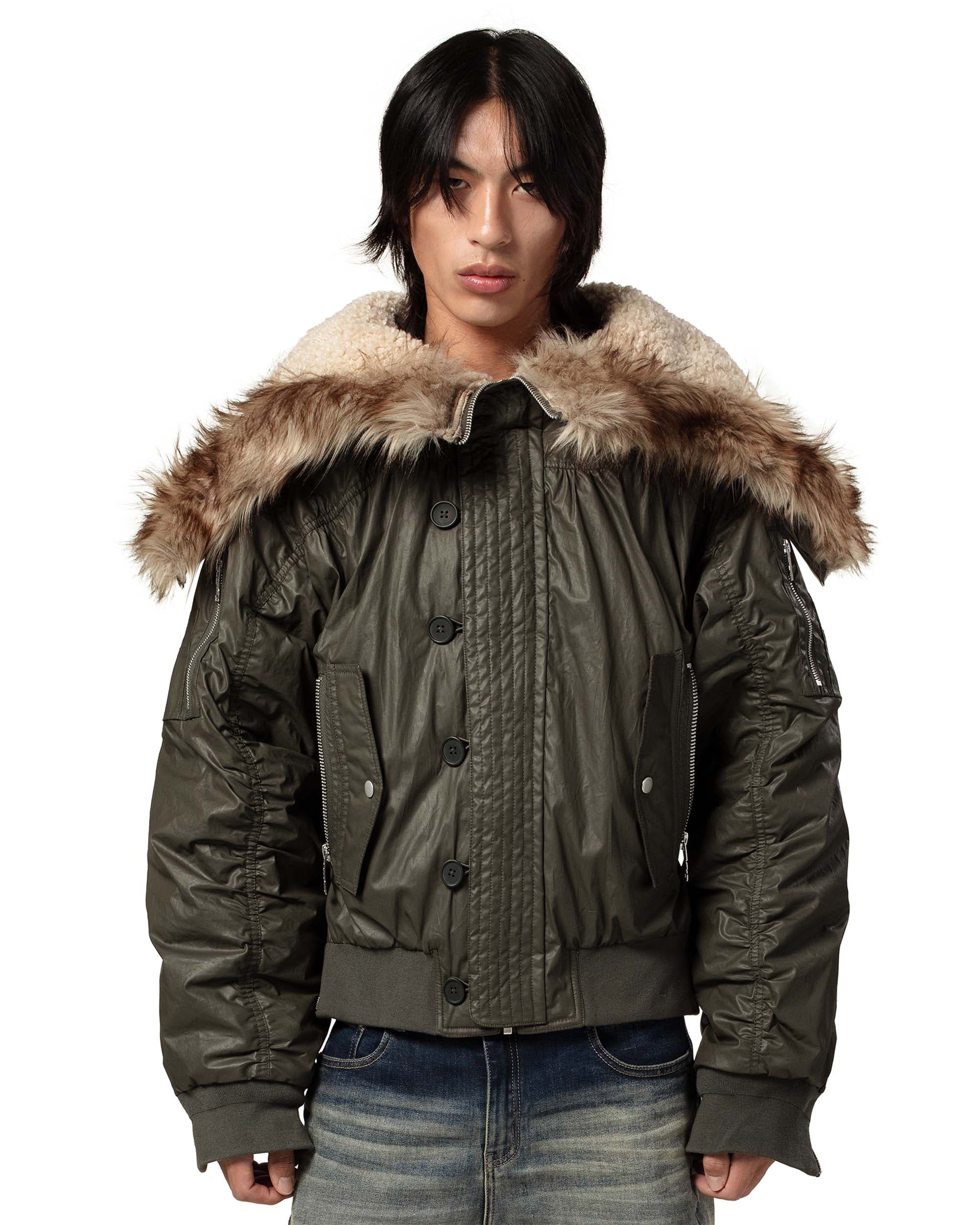 Green Waxed Aviator Bomber 6