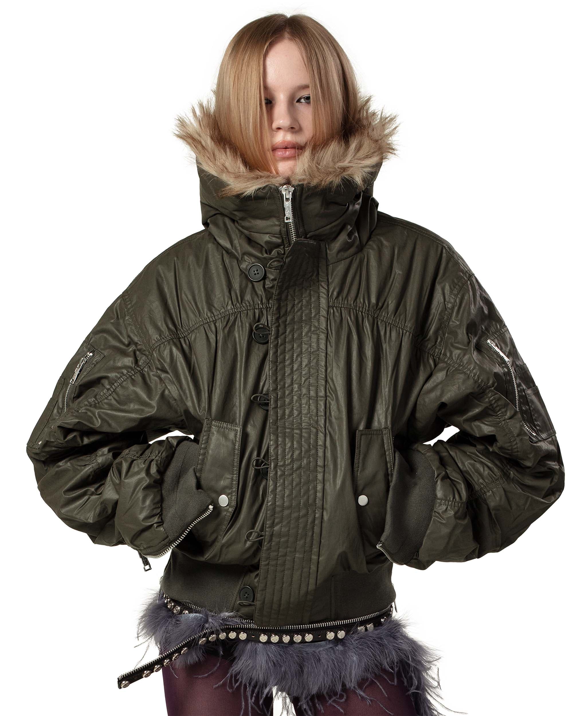 Green Waxed Aviator Bomber 7