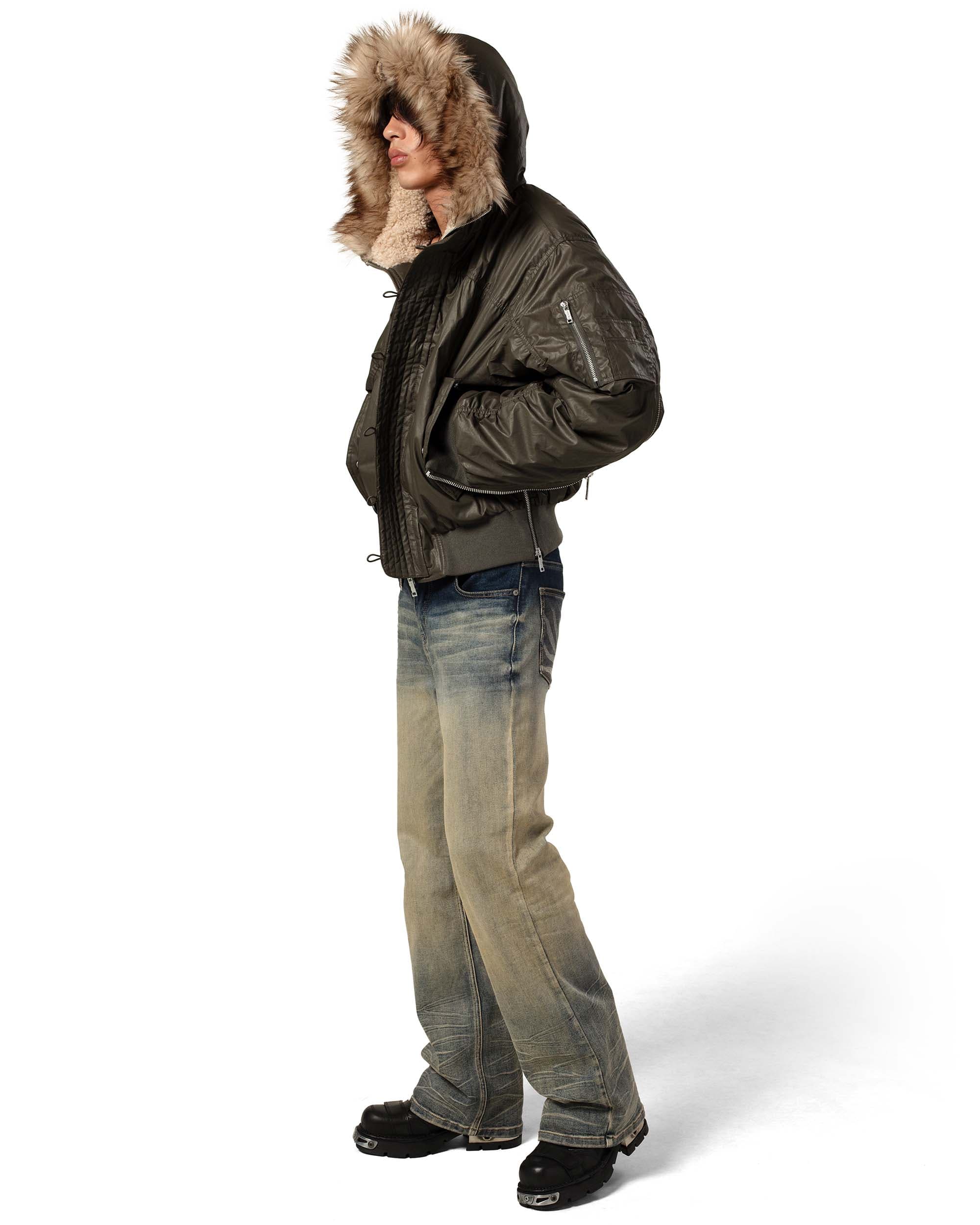 Green Waxed Aviator Bomber 11