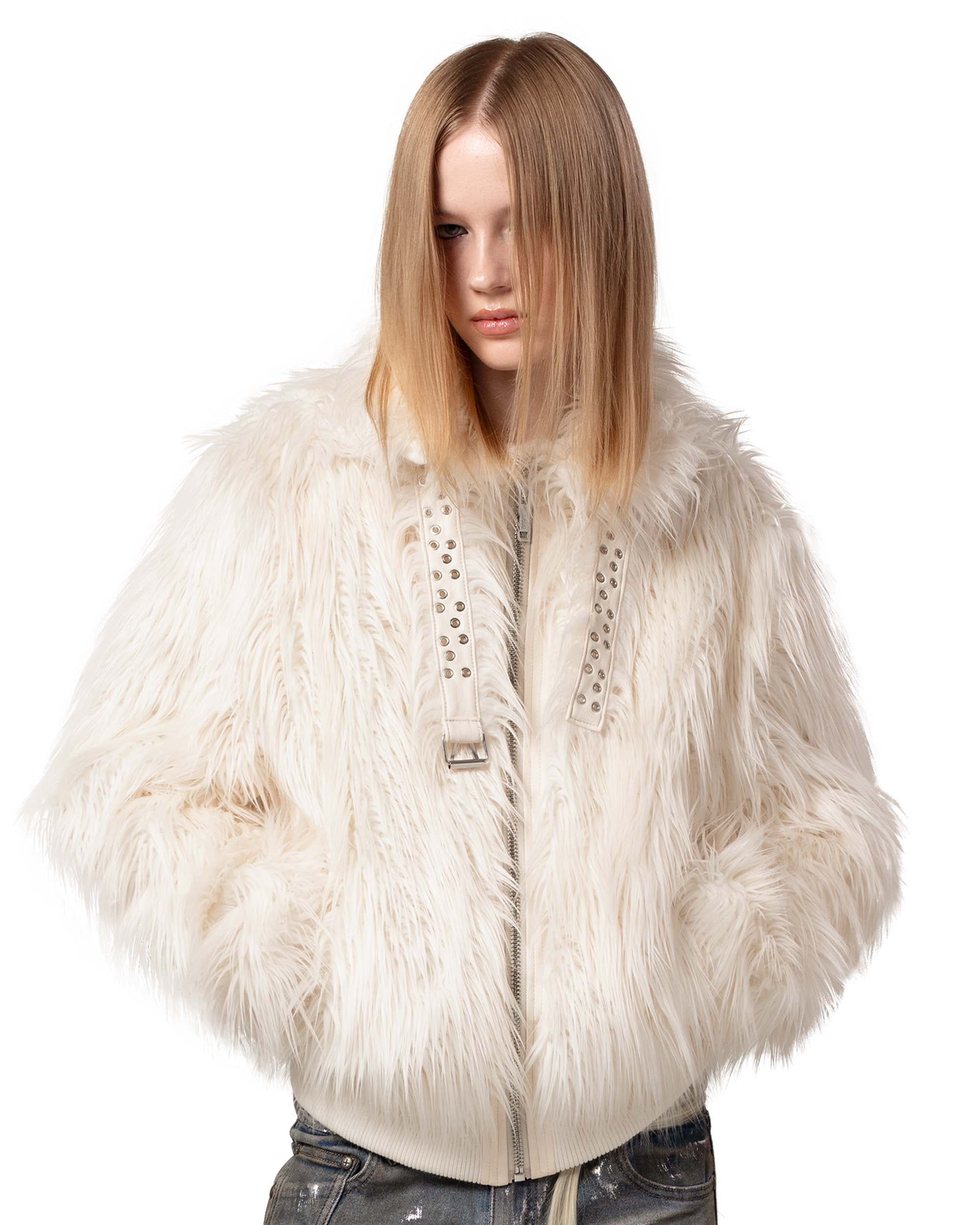 Tundra White Fur Bomber by Racer Worldwide®