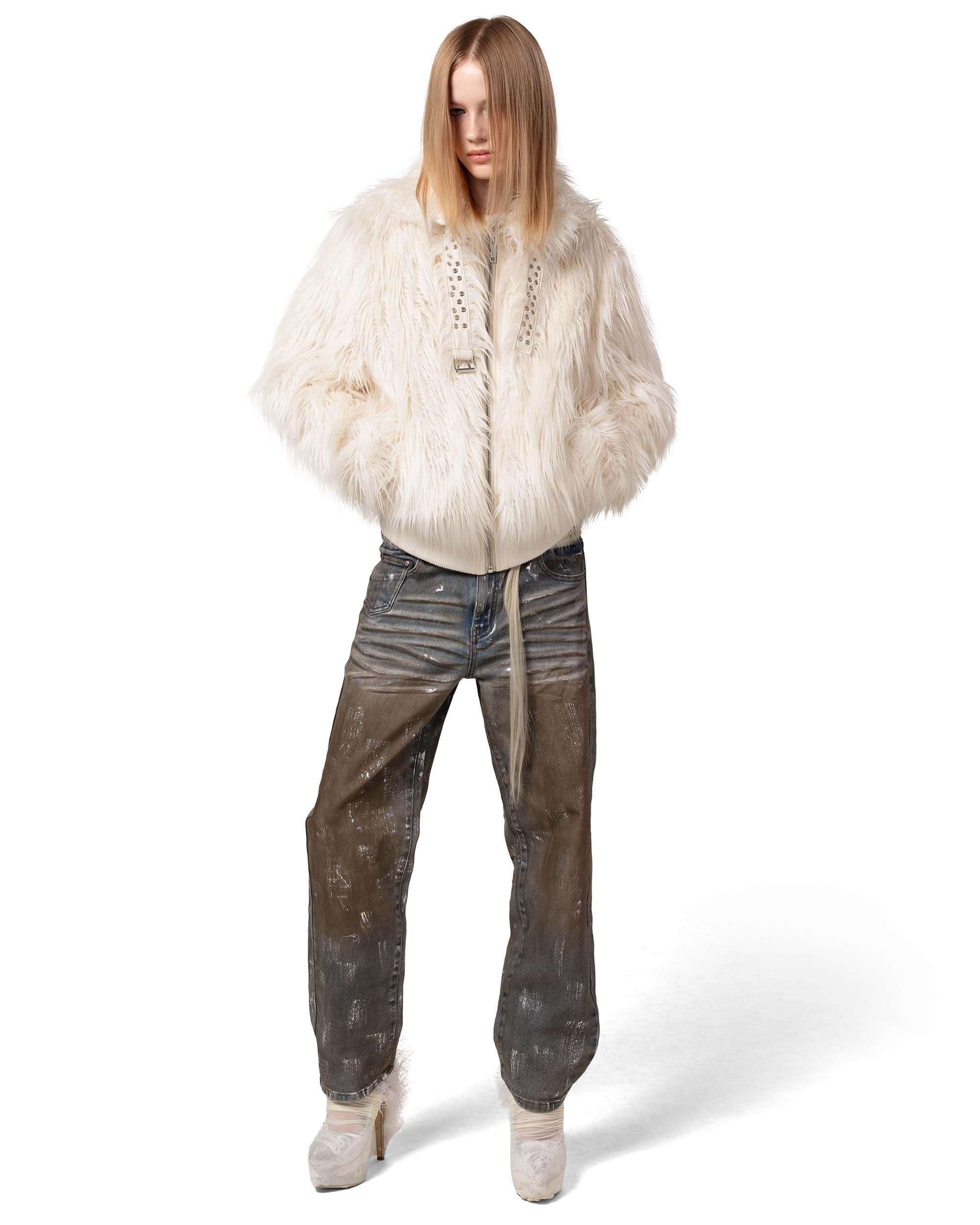 Tundra White Fur Bomber 6