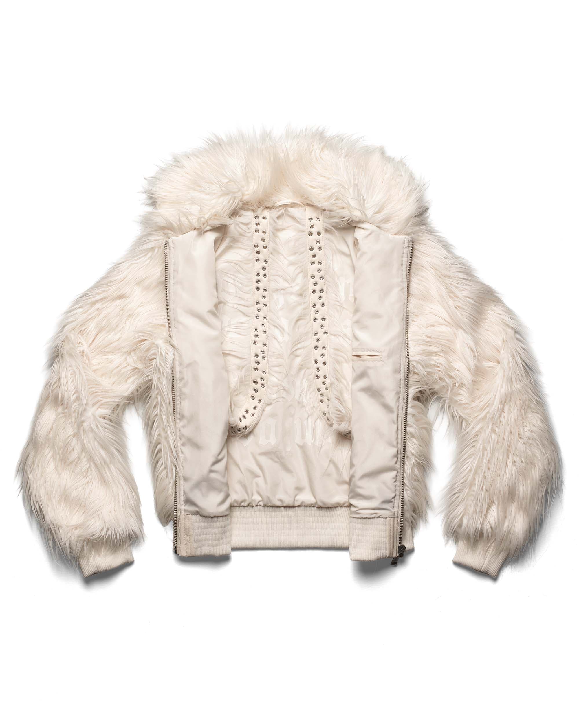 Tundra White Fur Bomber 5