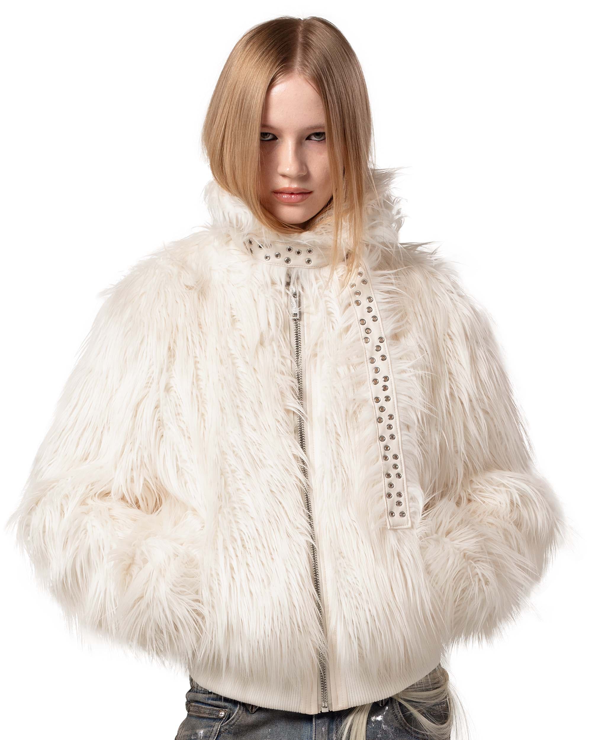 Tundra White Fur Bomber 8