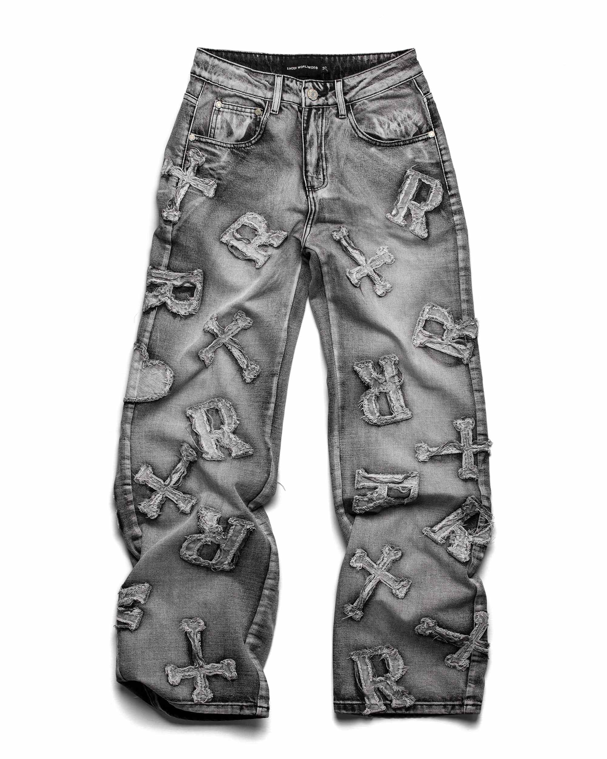 Washed Black Patch Denim by Racer Worldwide®