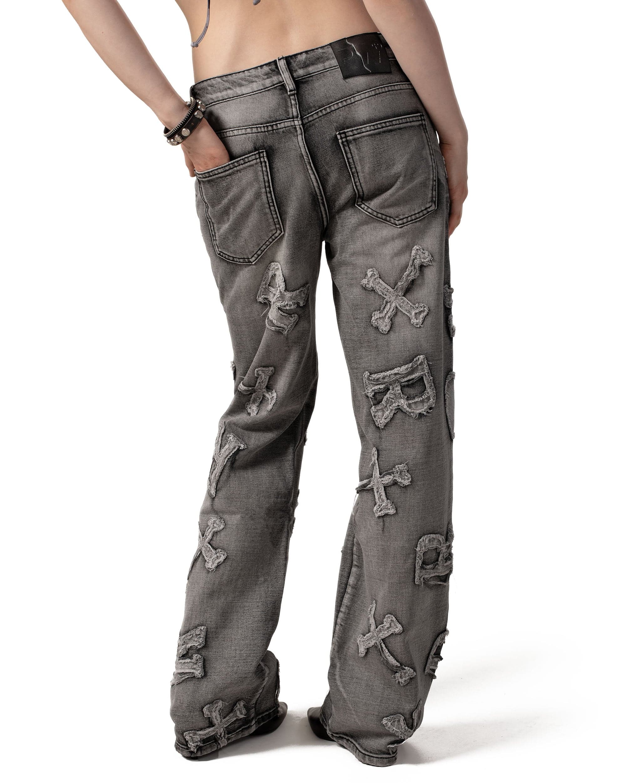 Washed Black Patch Denim 5