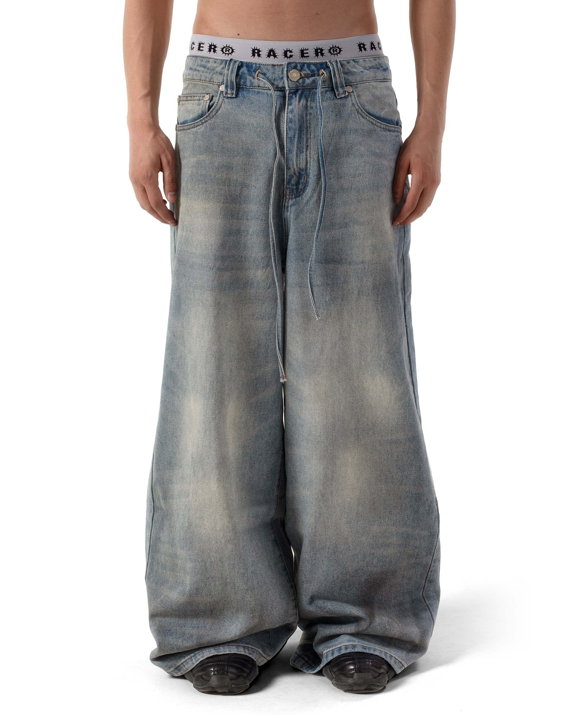Blue Ultra Wide Jeans by Racer Worldwide®