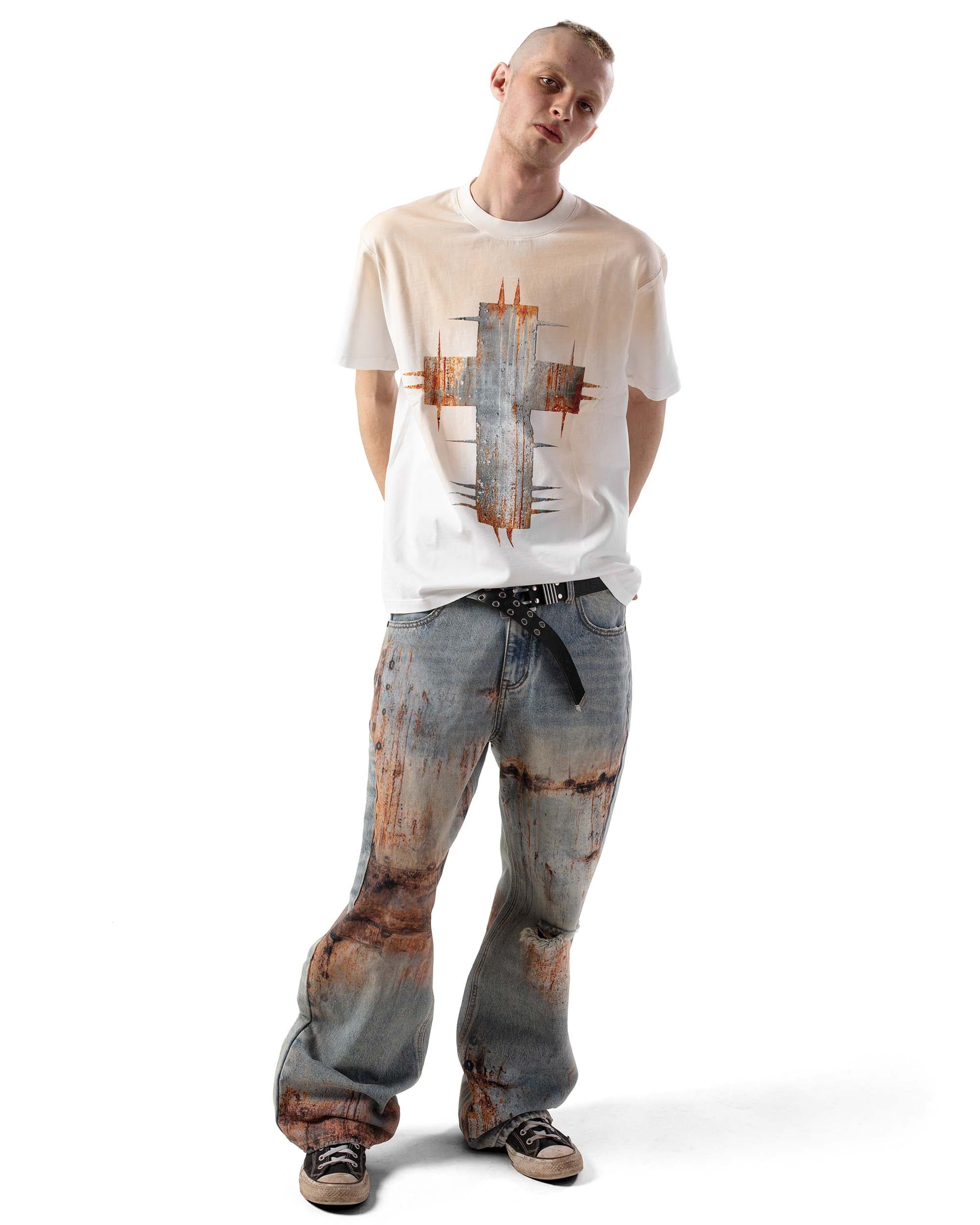 White Rust Cross T-Shirt 4