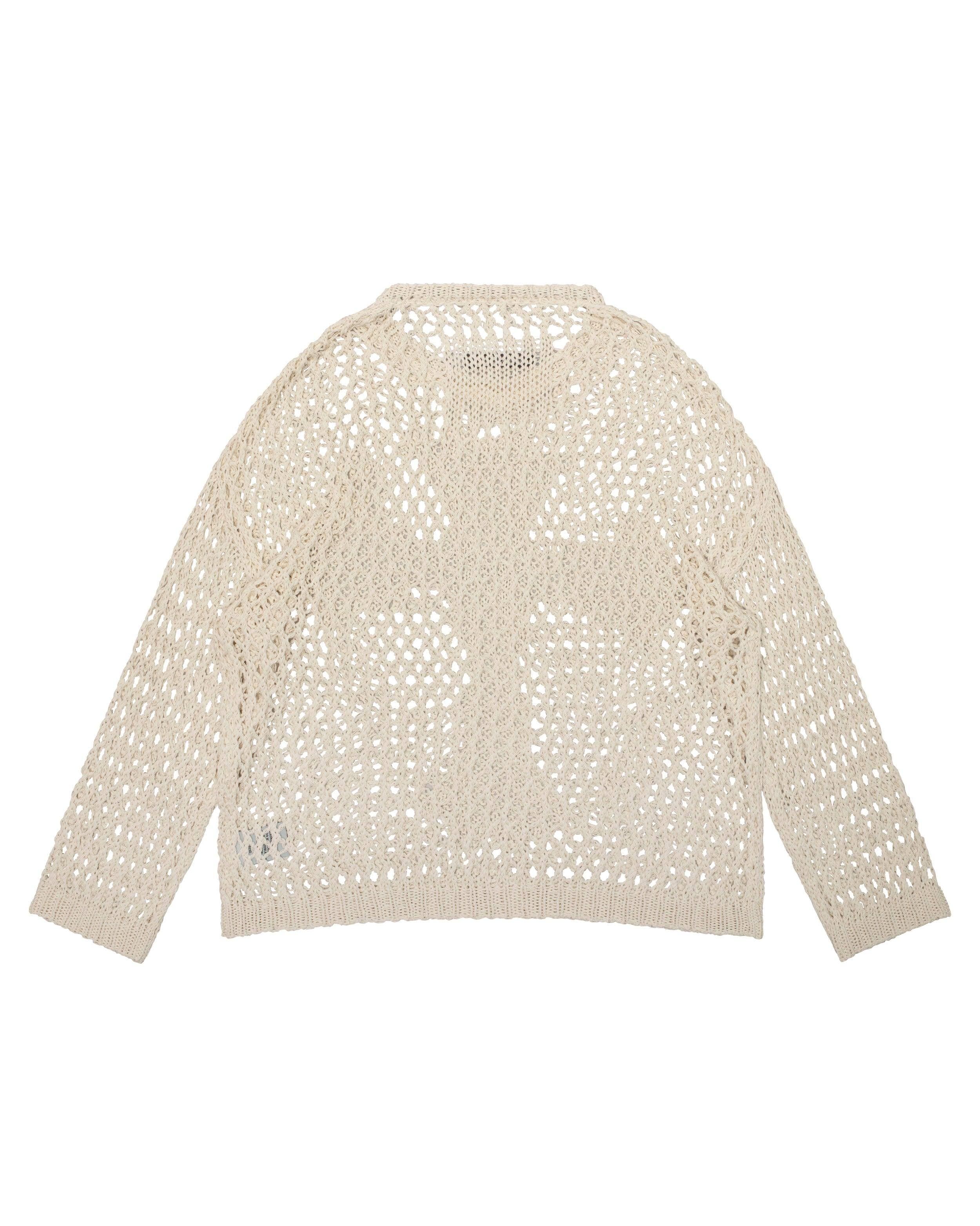 Beige Cross Net Sweater 3