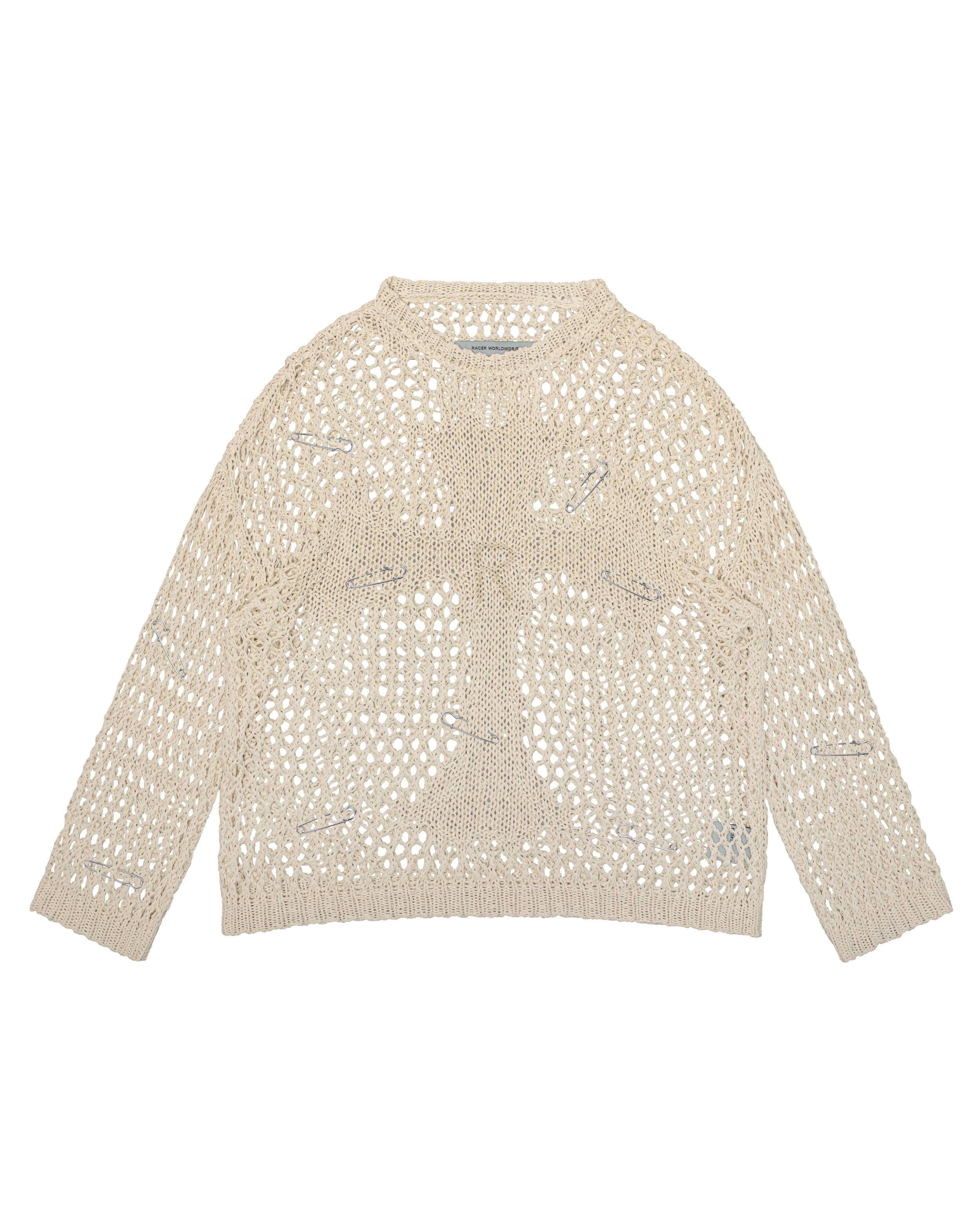 Beige Cross Net Sweater 2