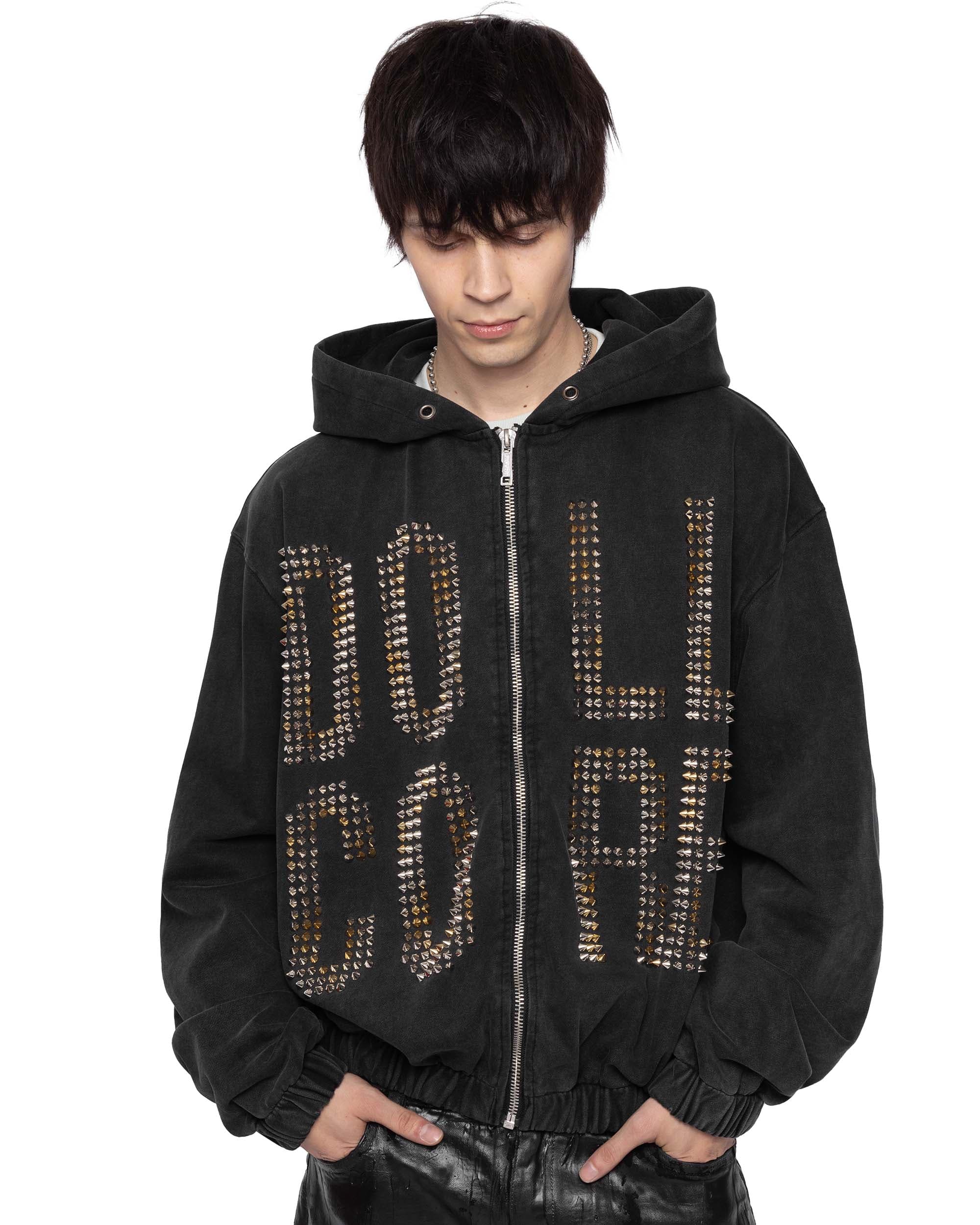 Doll Core Black Spike Hoodie by Racer Worldwide®
