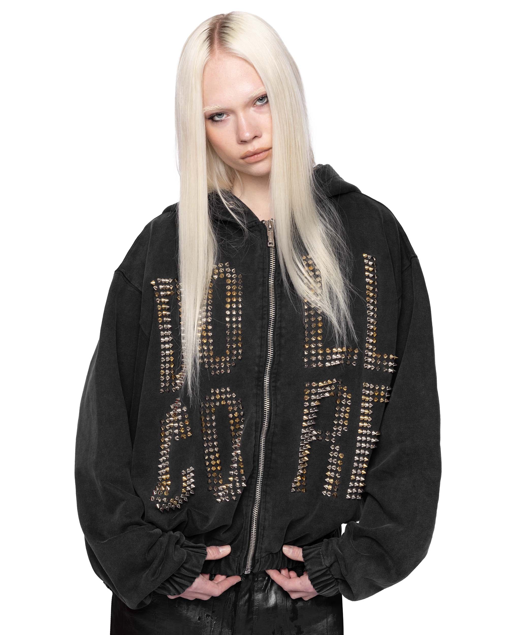 Doll Core Black Spike Hoodie 2