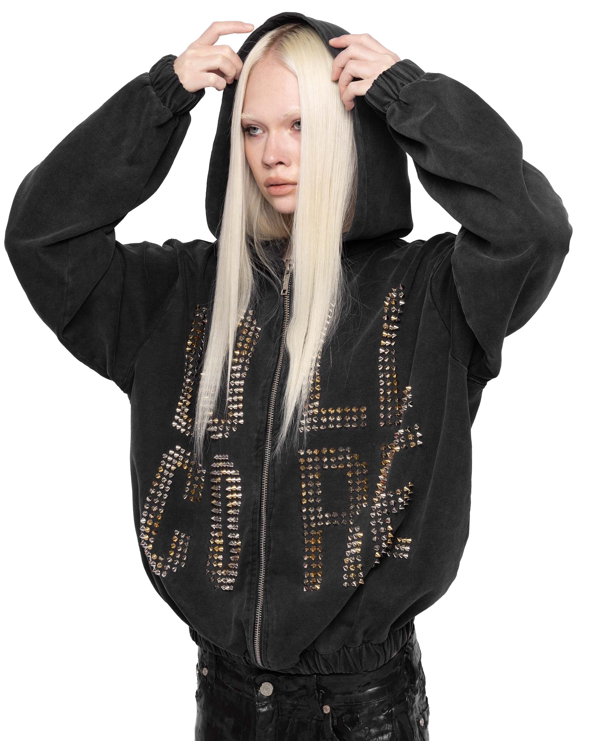 Doll Core Black Spike Hoodie 4
