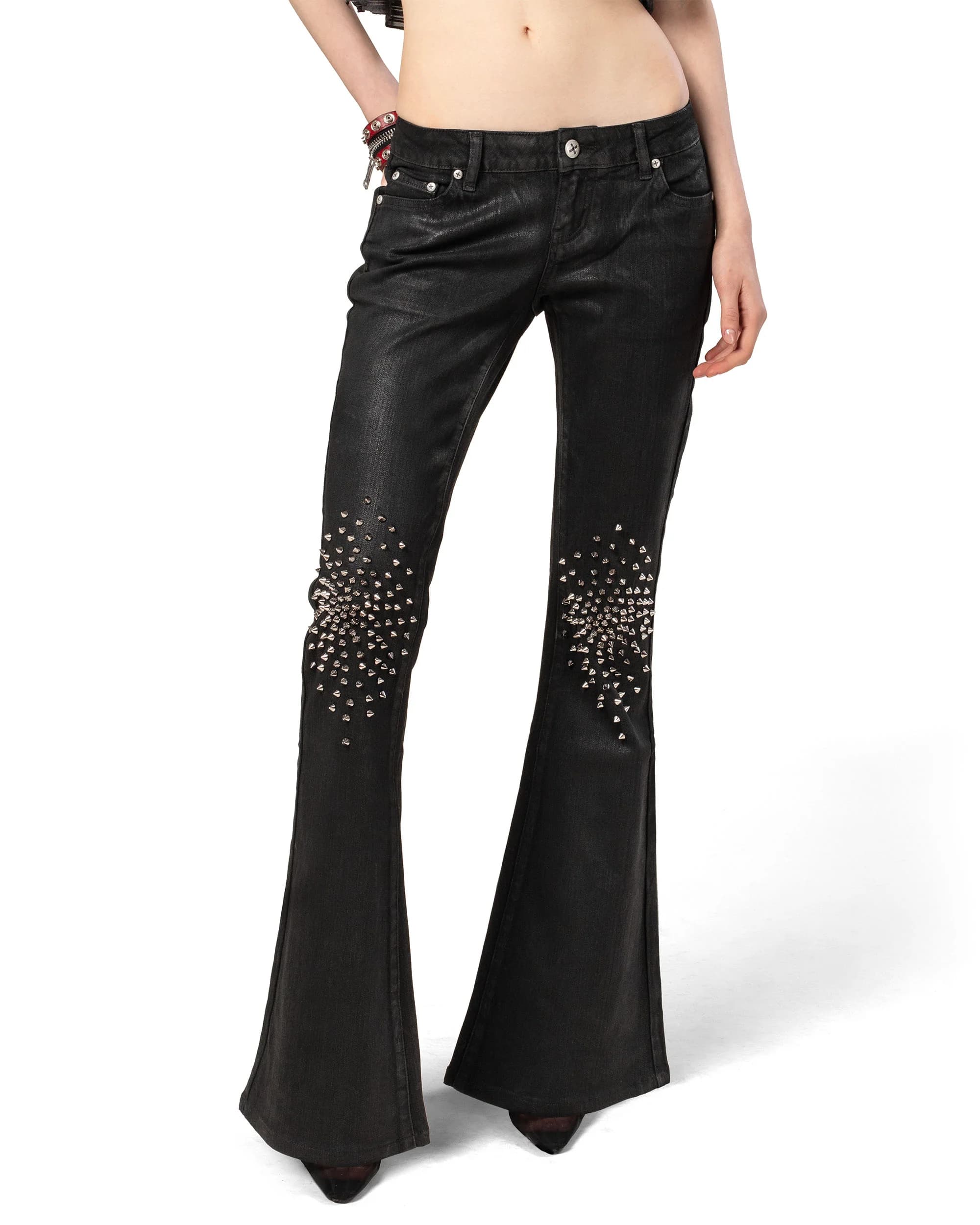 Black Waxed Spike Denim 2