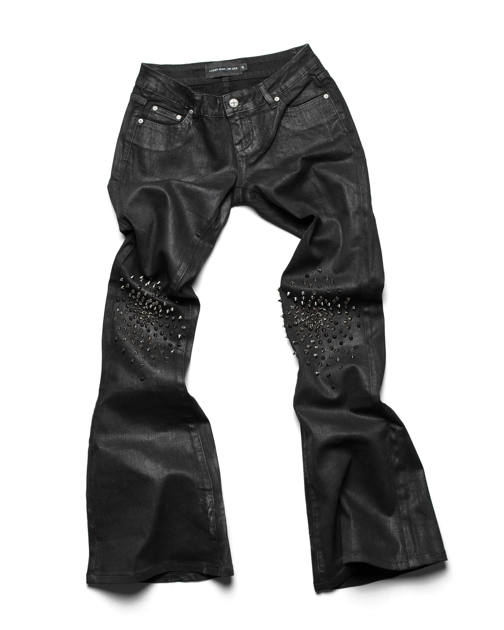 Black Waxed Spike Denim by Racer Worldwide®