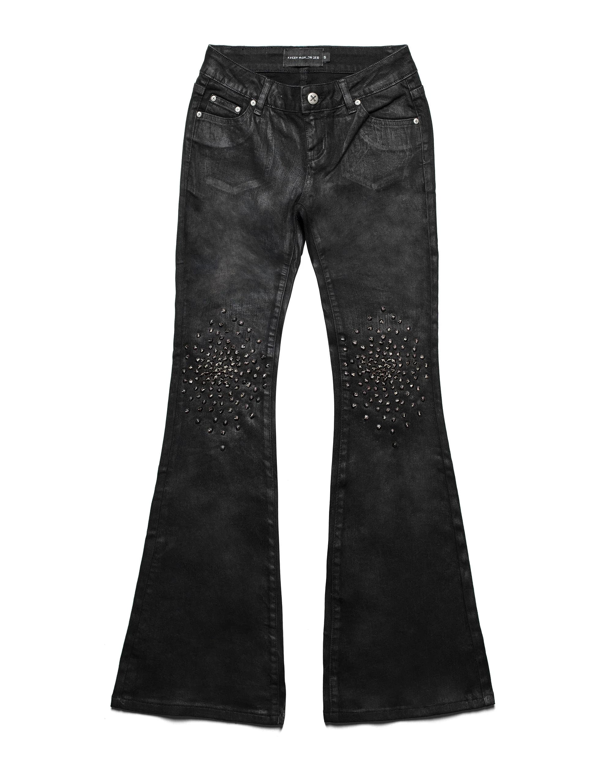 Black Waxed Spike Denim 7