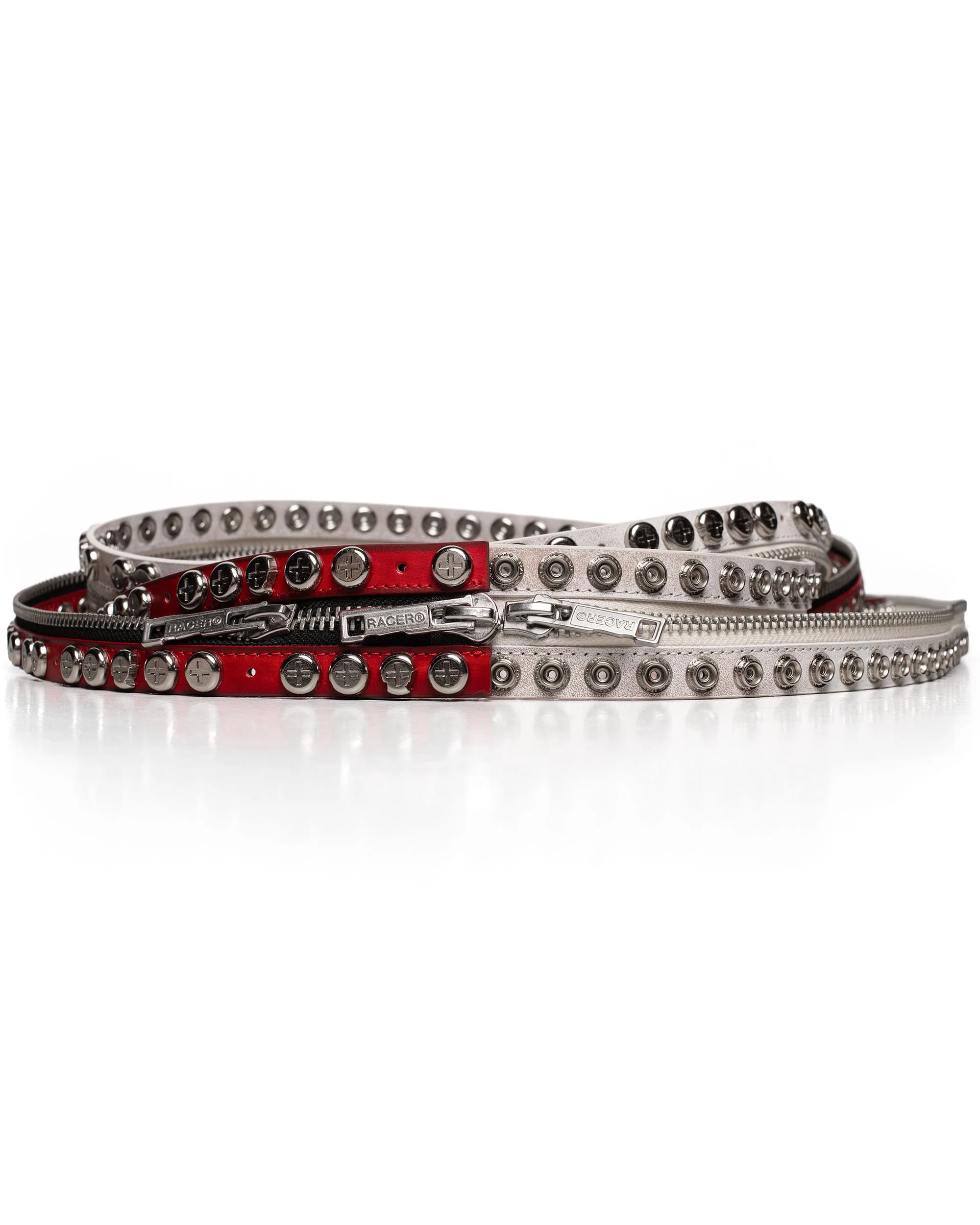 Red Split Button Belt 8