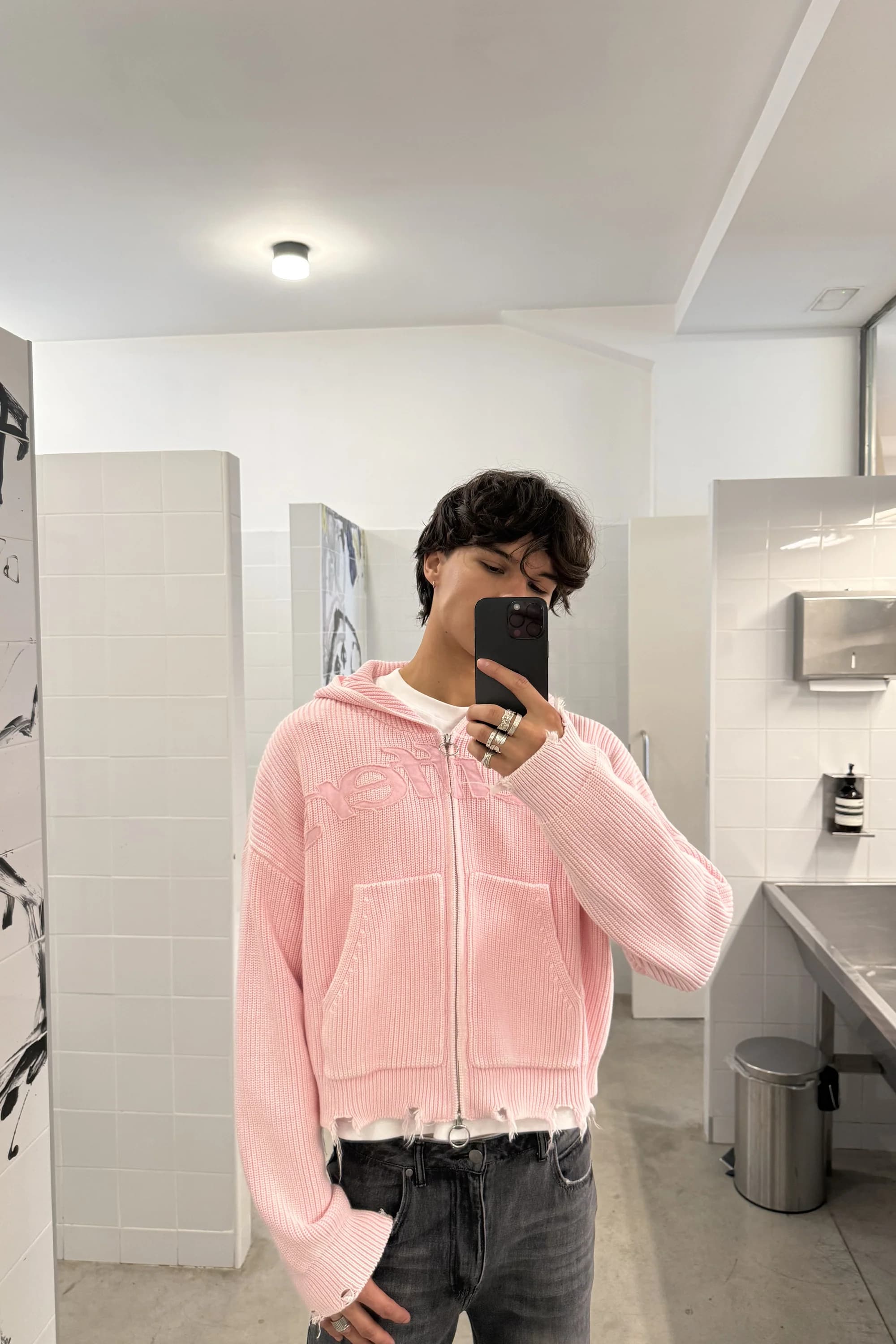 New Light Pink Buzz Knit Zipper by Scuffers