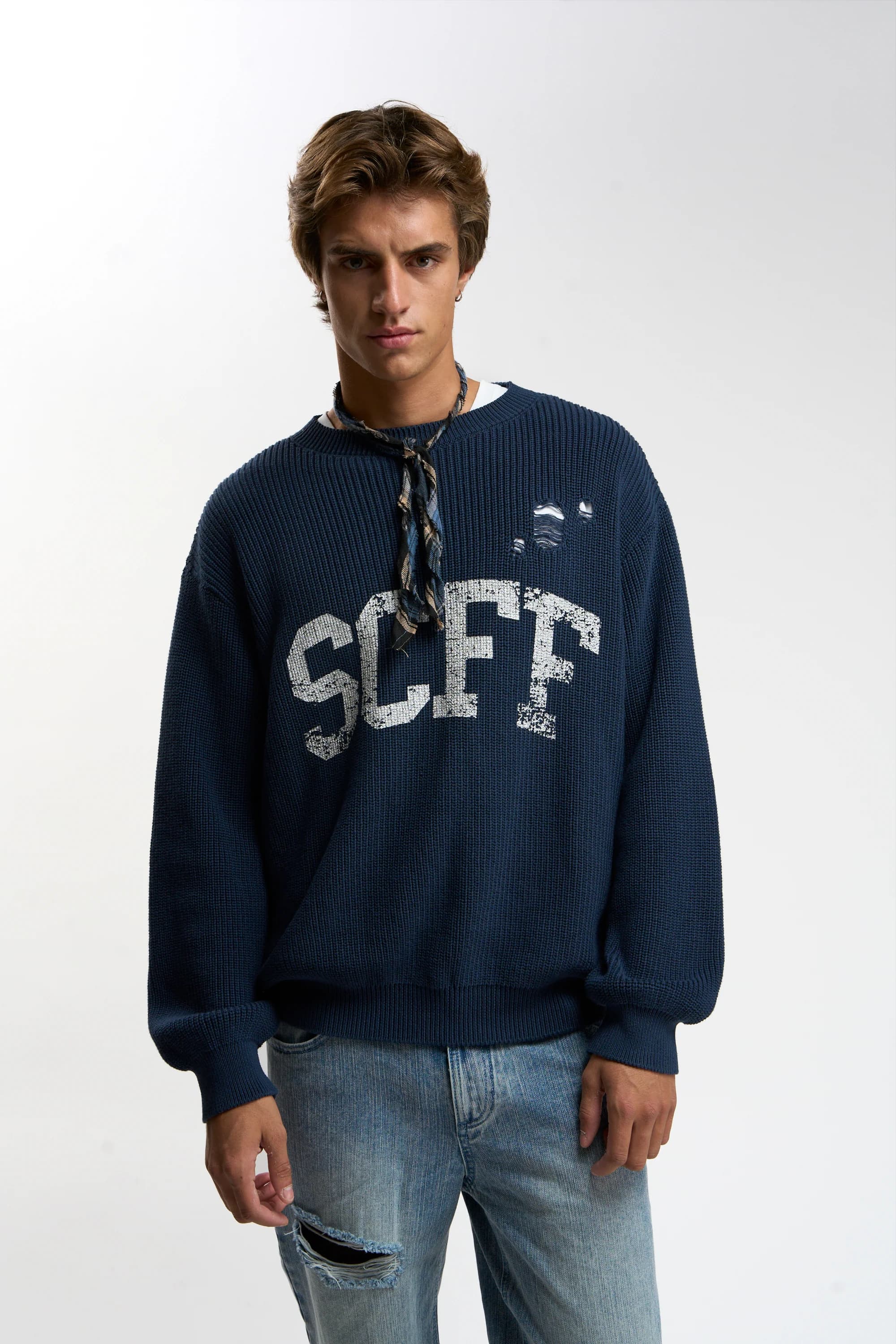 Metal Navy Knit by Scuffers