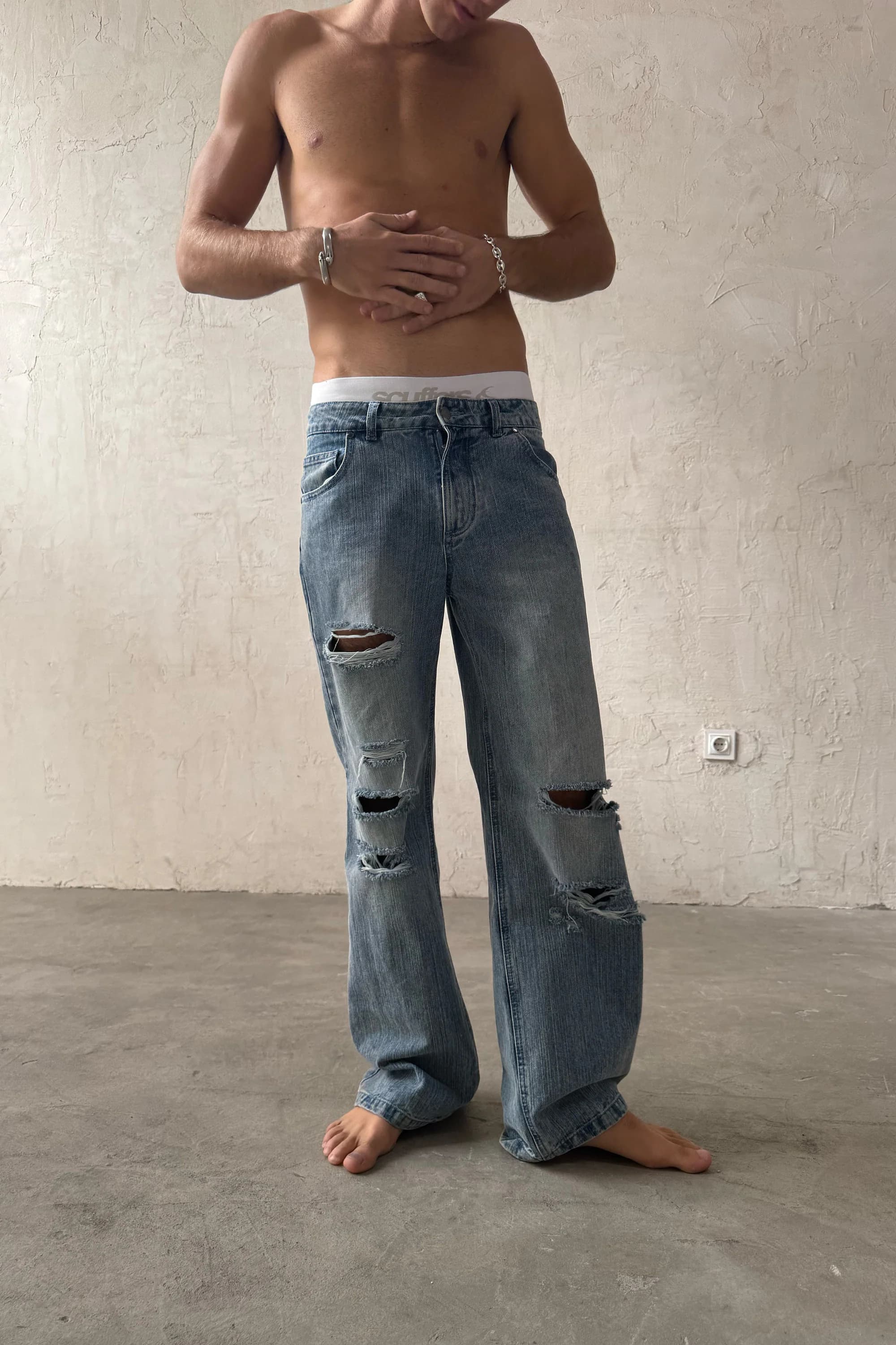 Metal Light Blue Pants 7