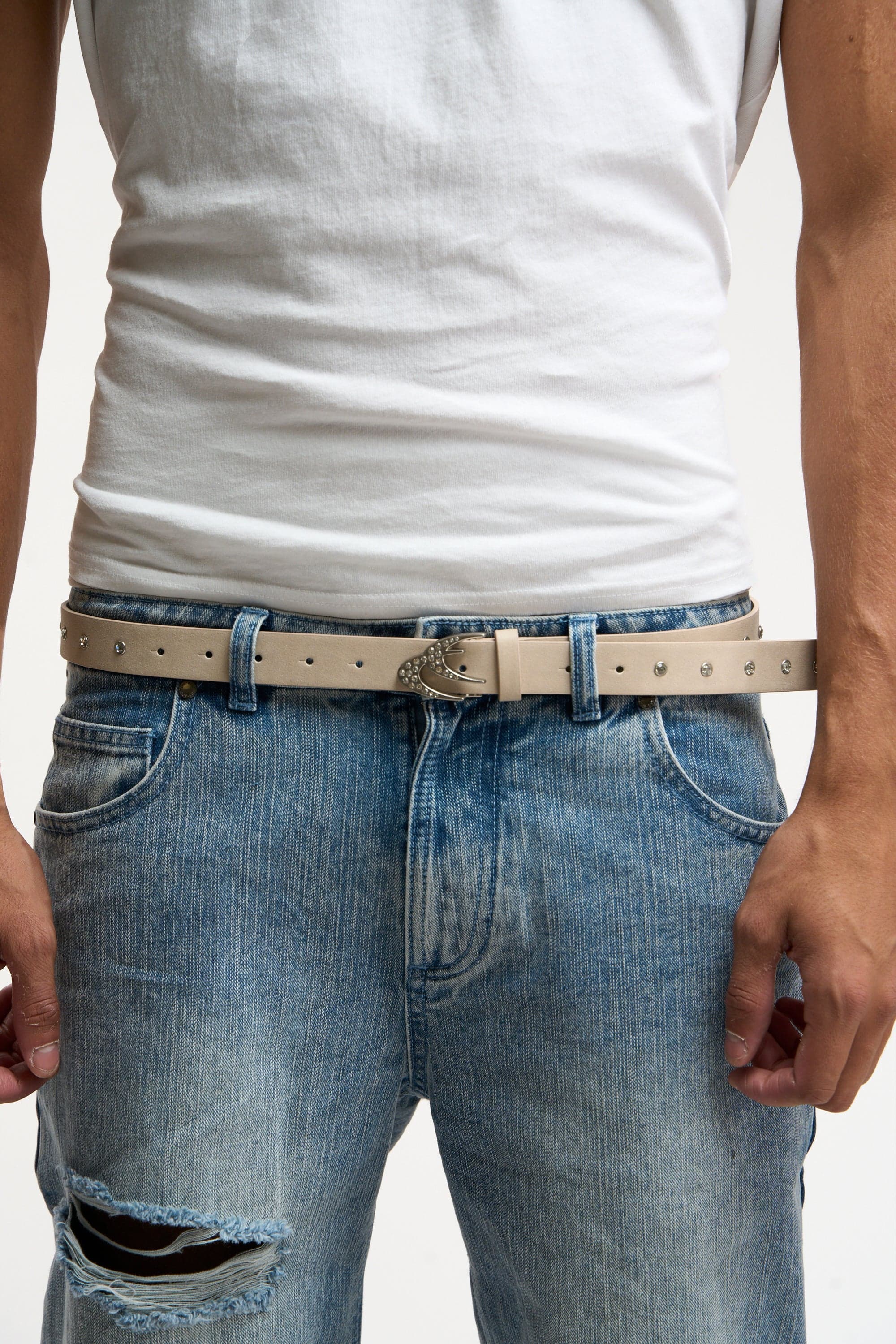 Shinny Ecru Iconic Belt 2