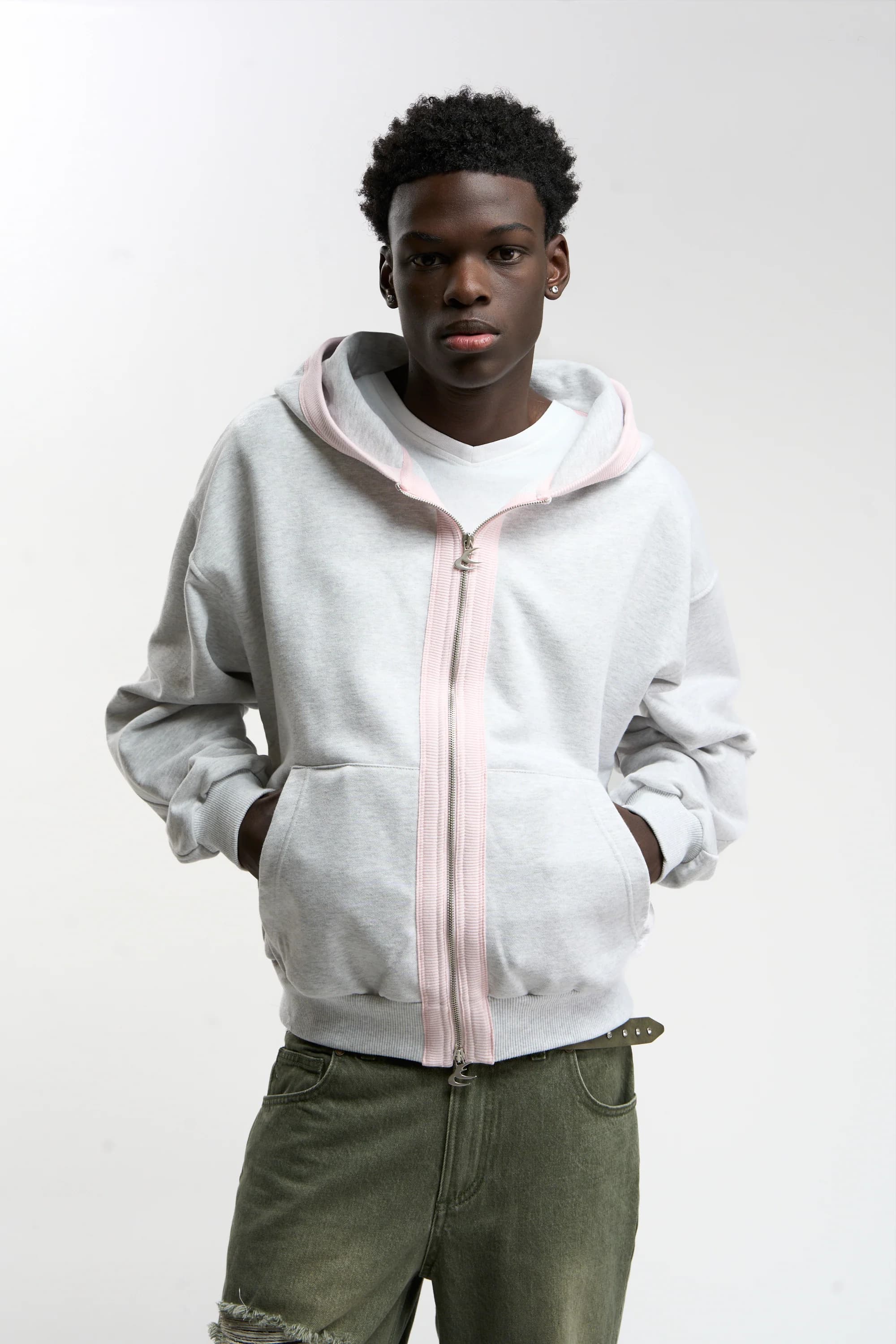Ribs Grey Melange Zipper by Scuffers