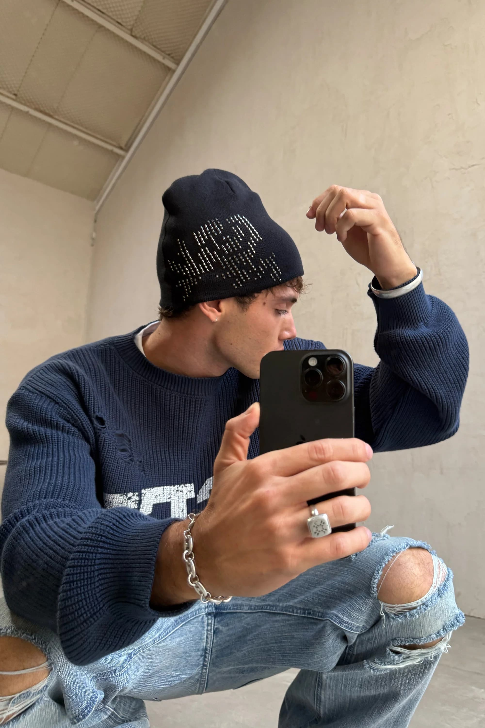 Rose Dark Beanie 8