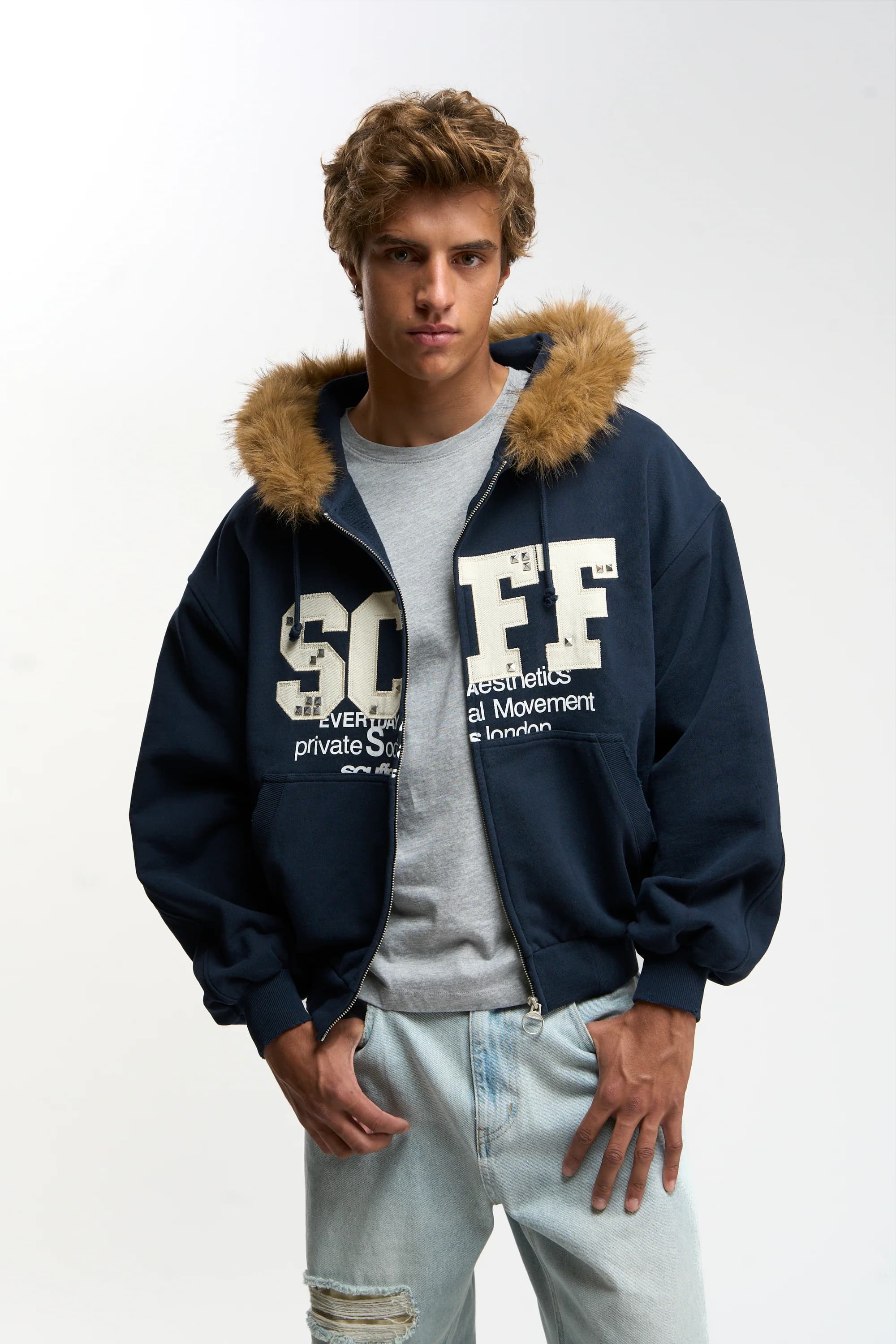 Track Navy Zipper by Scuffers
