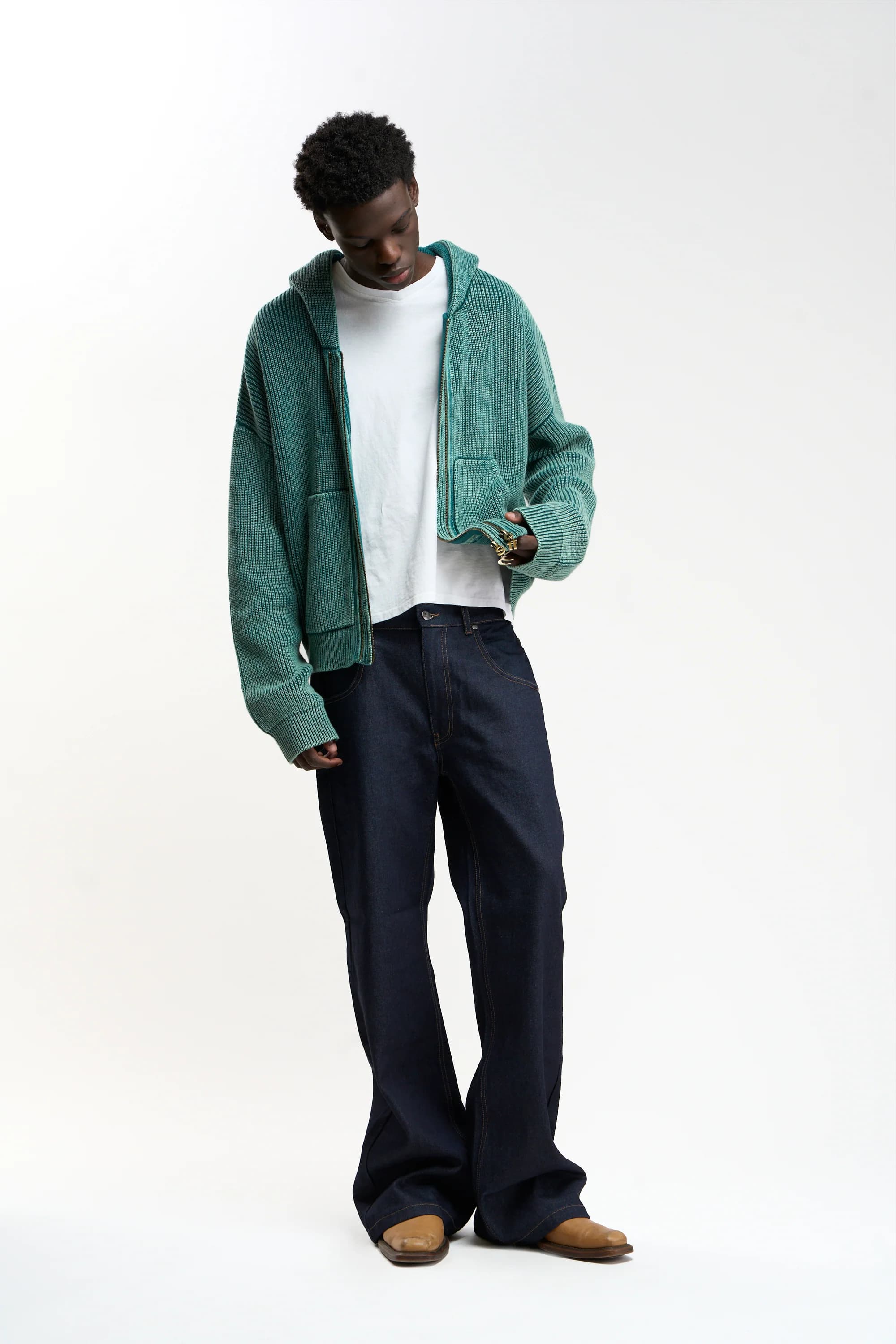 Steel Green Knit Zipper 2