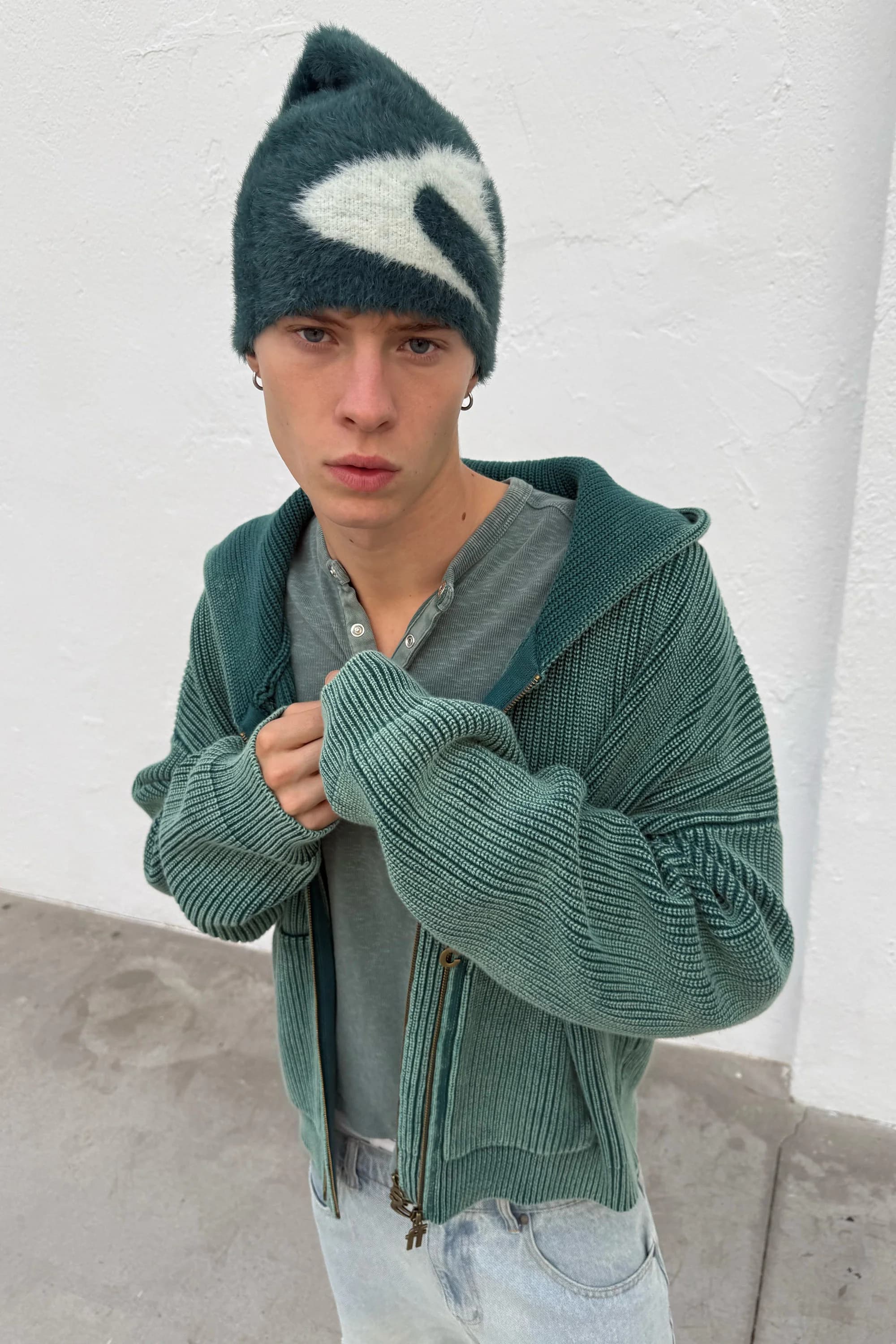 Steel Green Knit Zipper 4