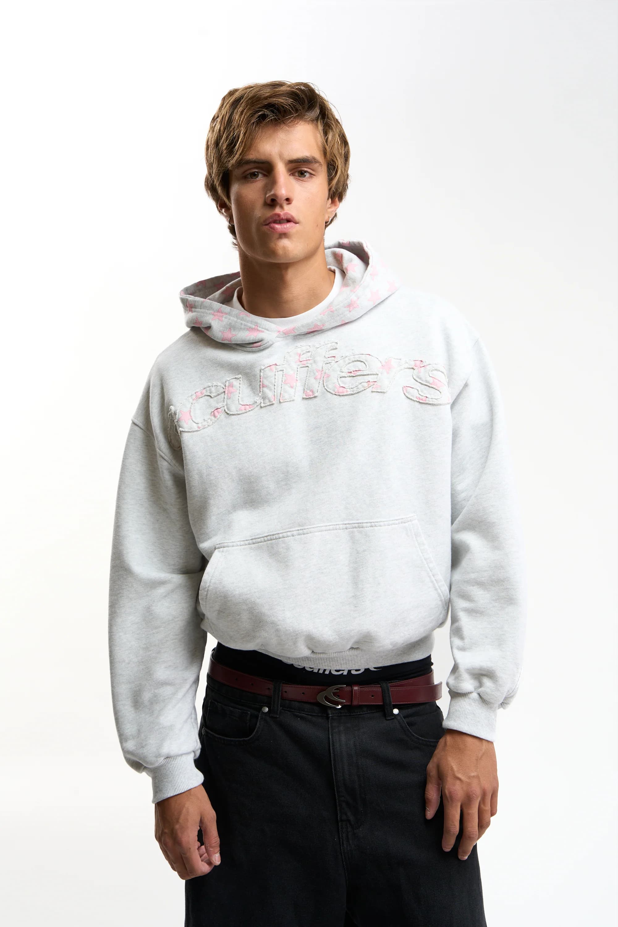 Raw Pop Grey Melange Hoodie by Scuffers