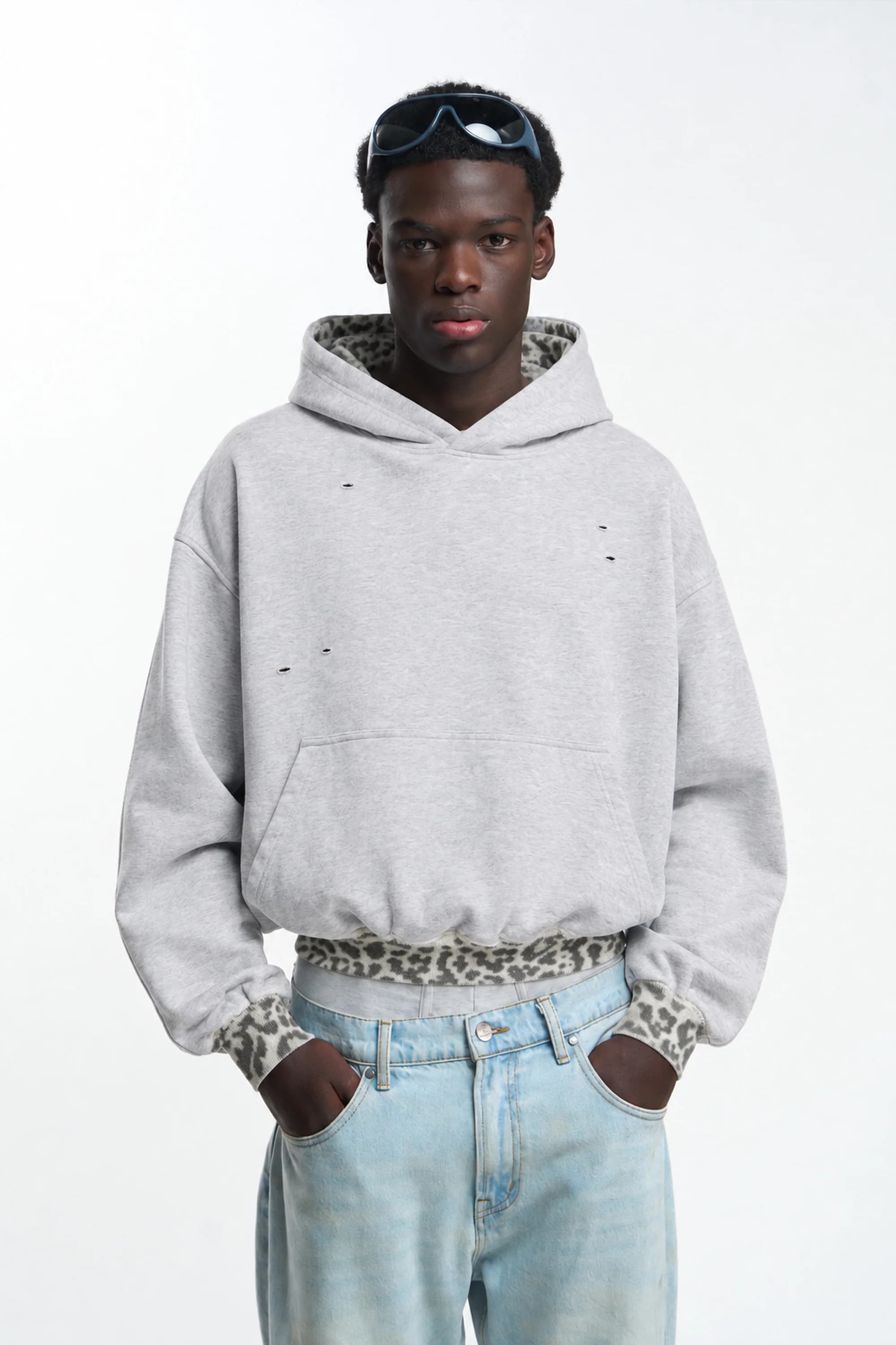 Leo Grey Melange Hoodie by Scuffers
