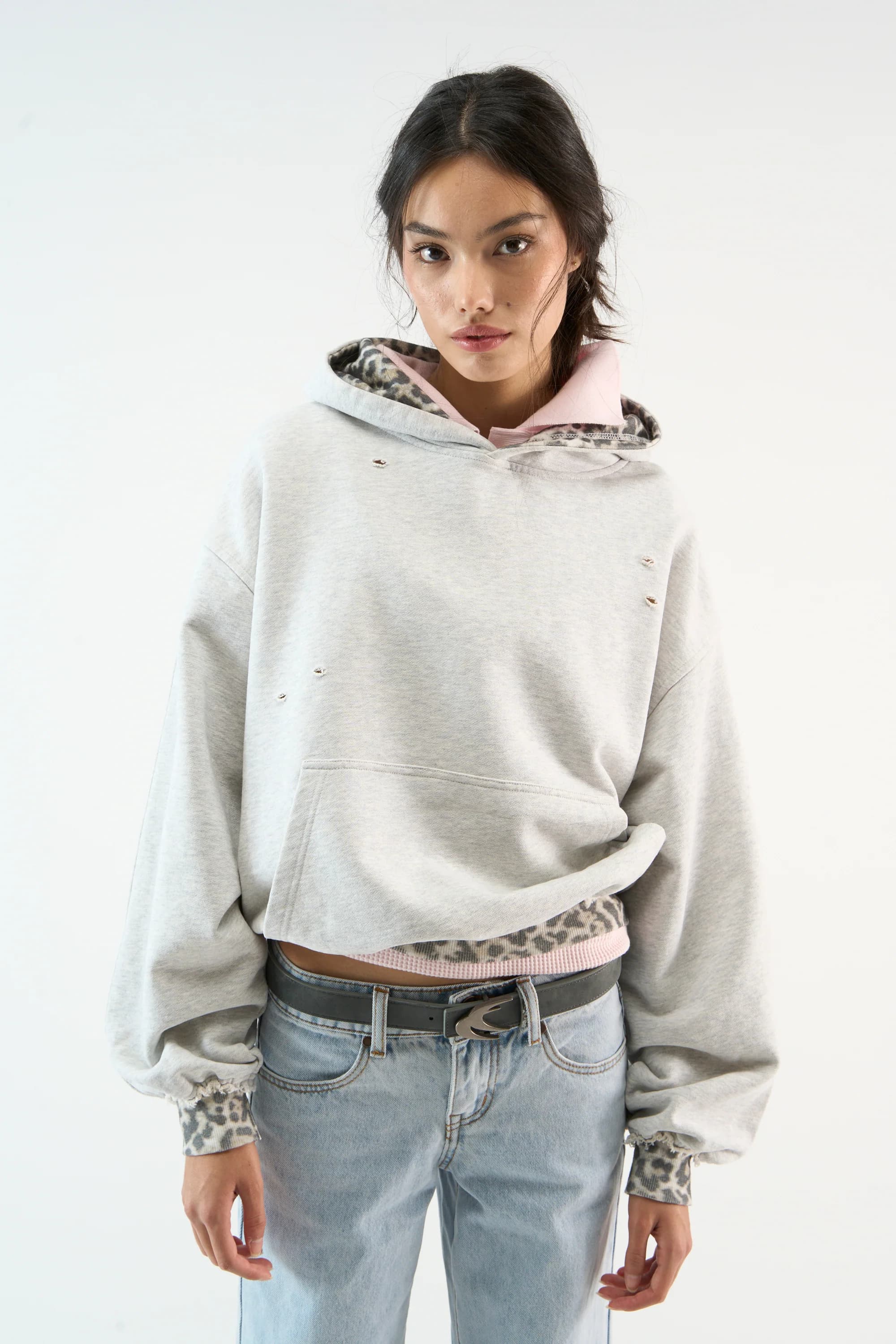 Leo Grey Melange Hoodie 2