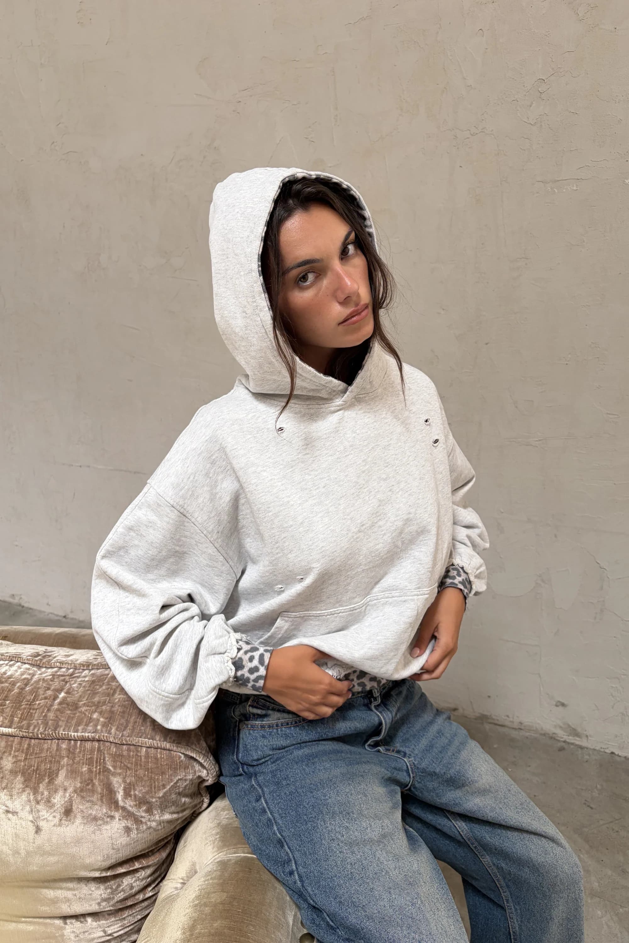 Leo Grey Melange Hoodie 6