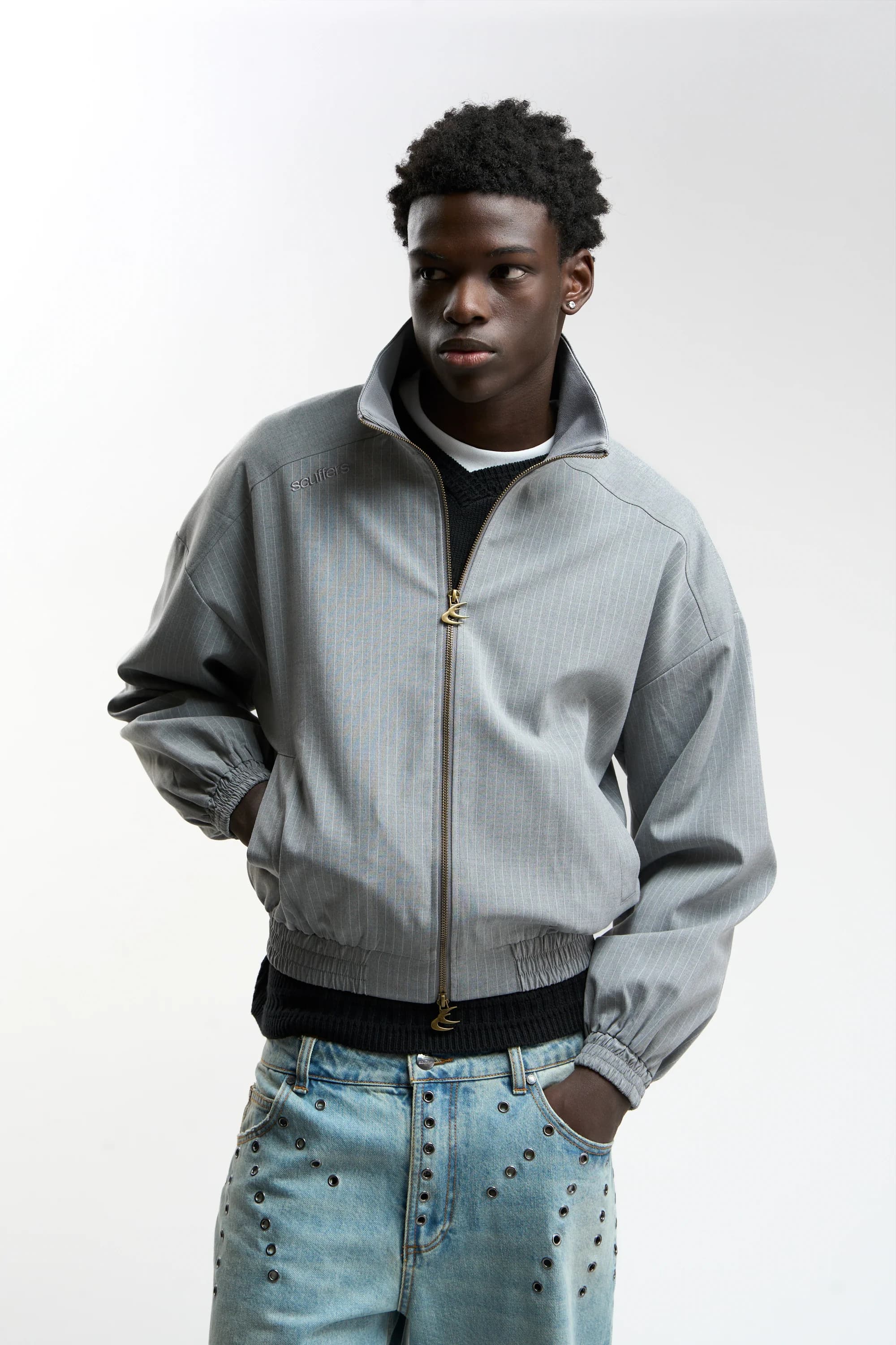 Nautica Grey Pinstripe Jacket by Nautica