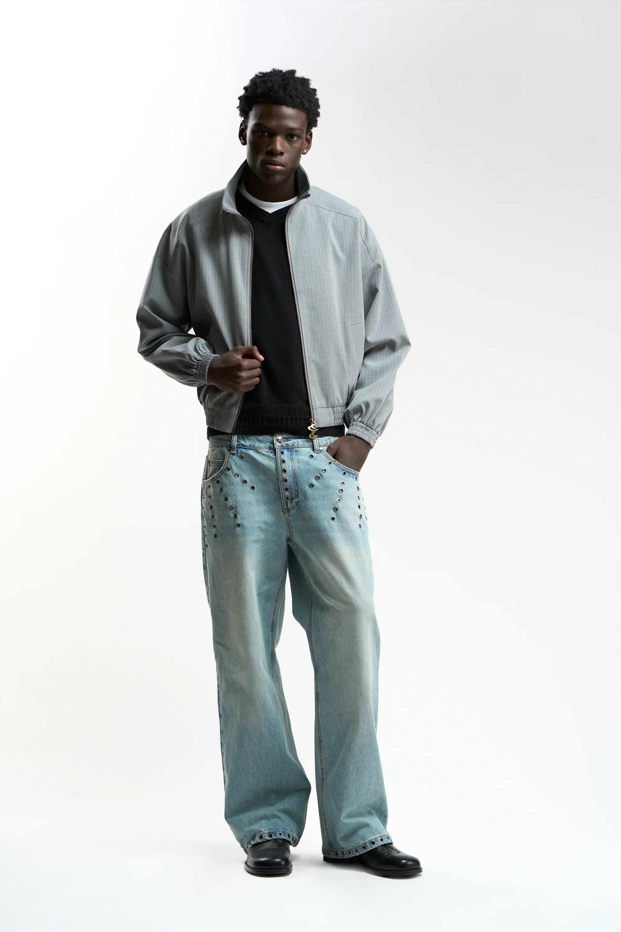 Nautica Grey Pinstripe Jacket 2