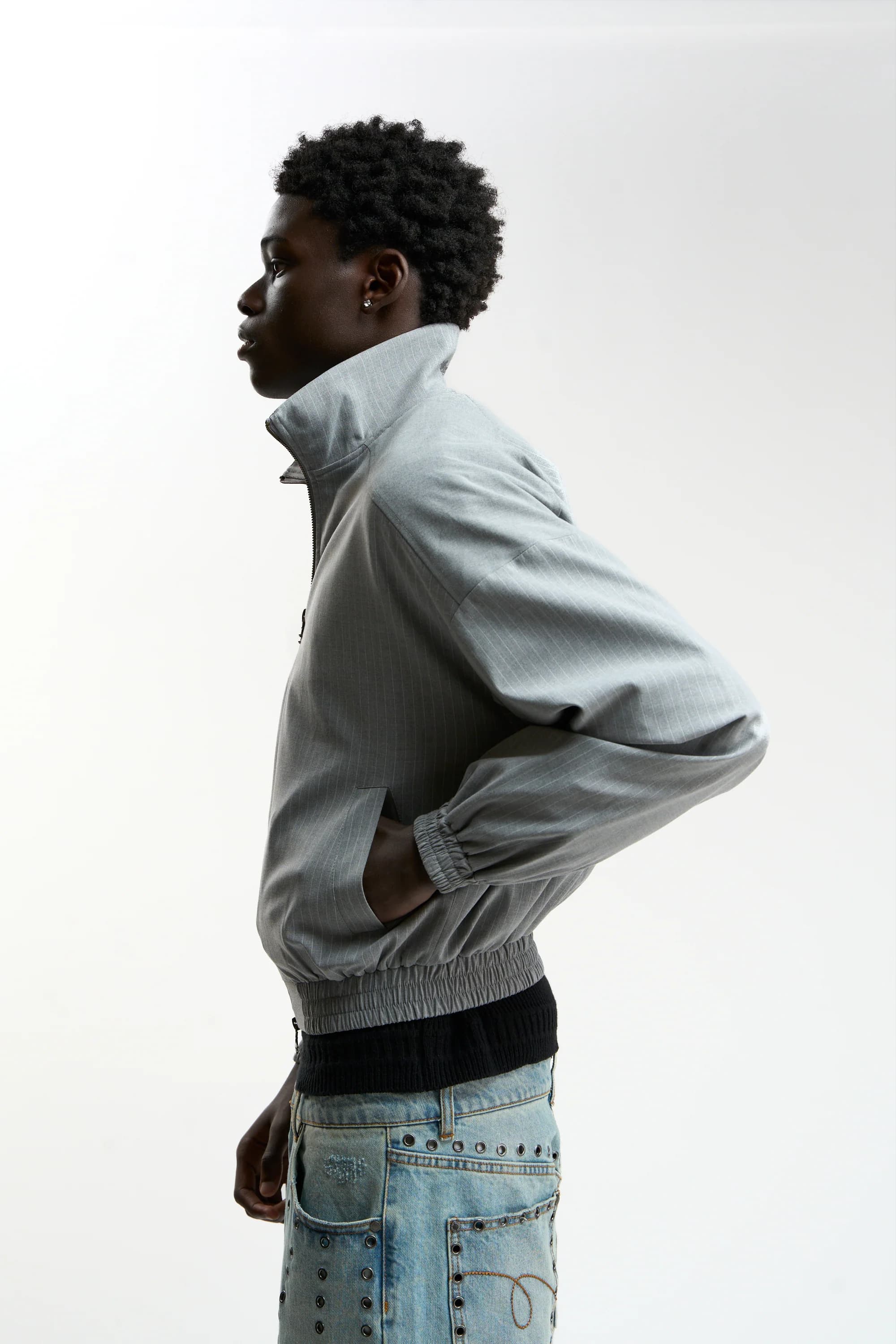 Nautica Grey Pinstripe Jacket 4