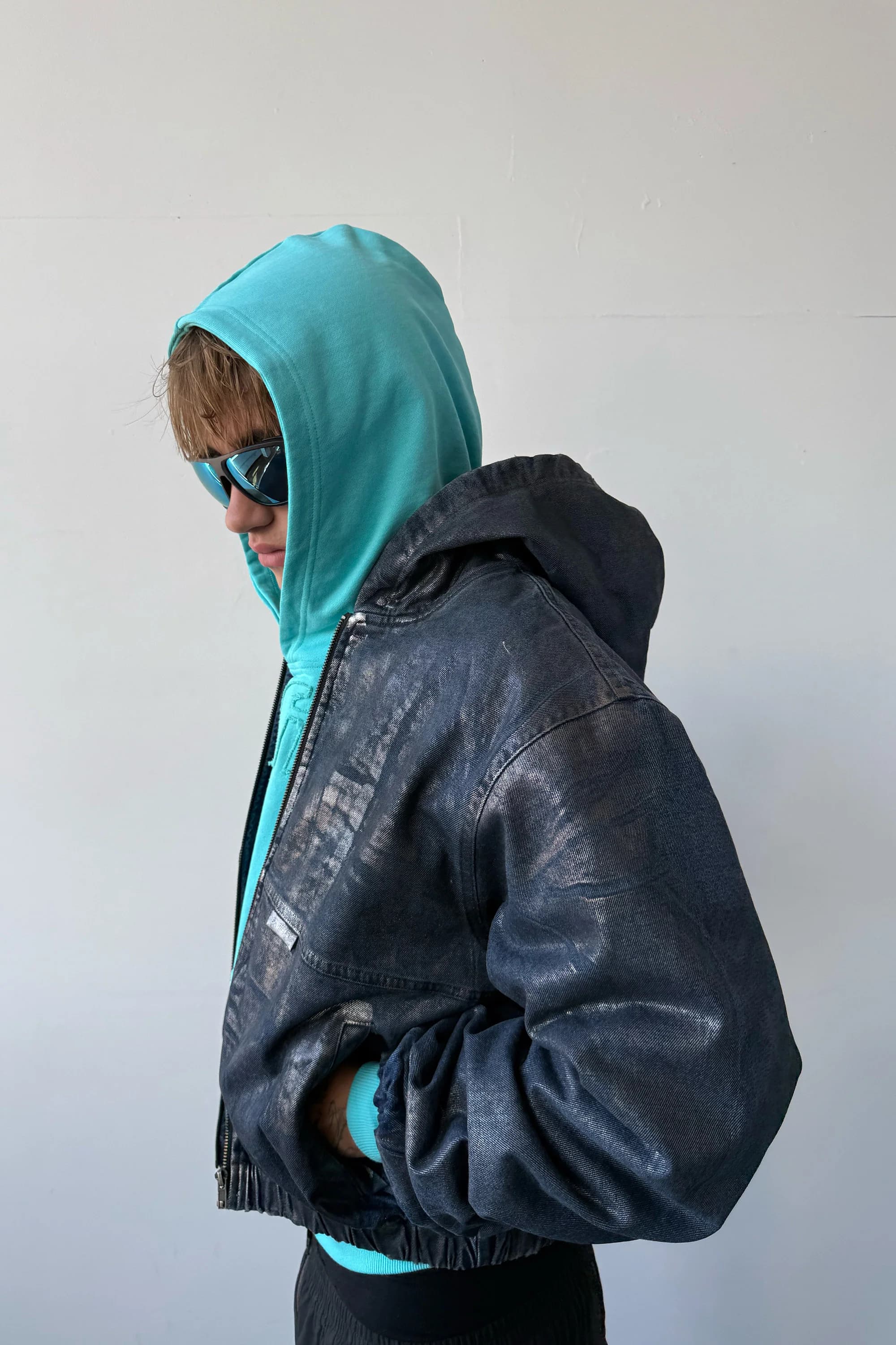 Waxed Dark Denim Work Jacket by Scuffers