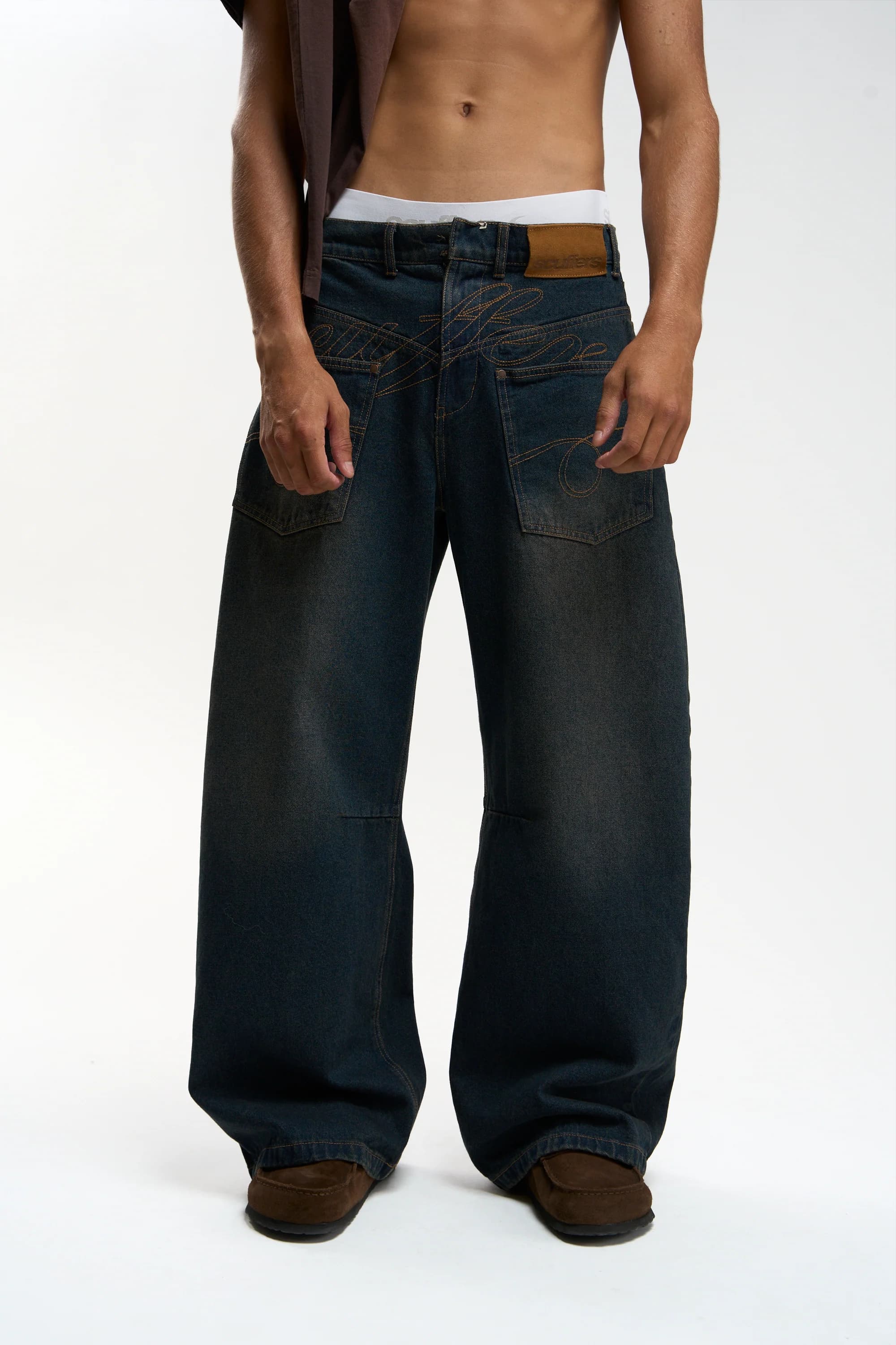 Check Blue Pants by Scuffers
