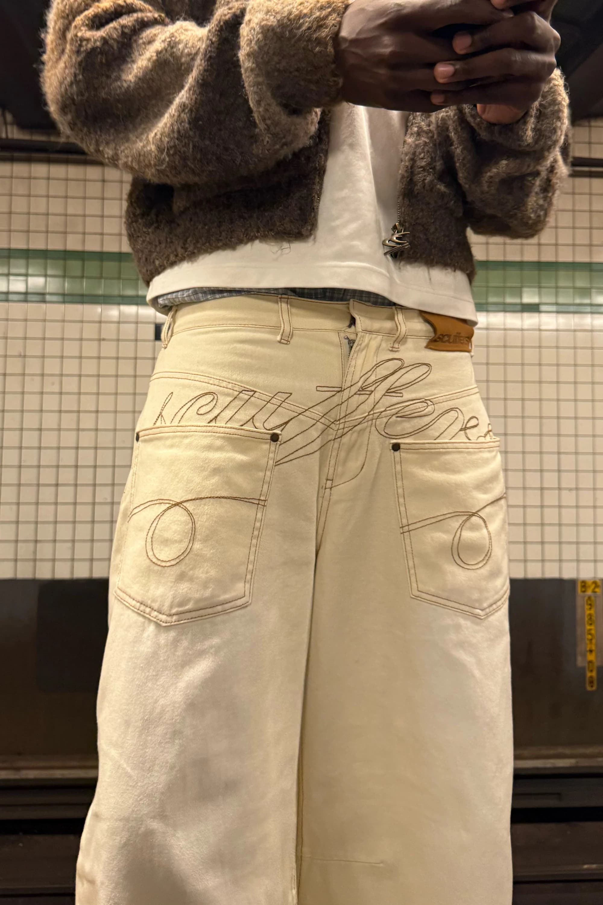 Check Ecru Pants 7