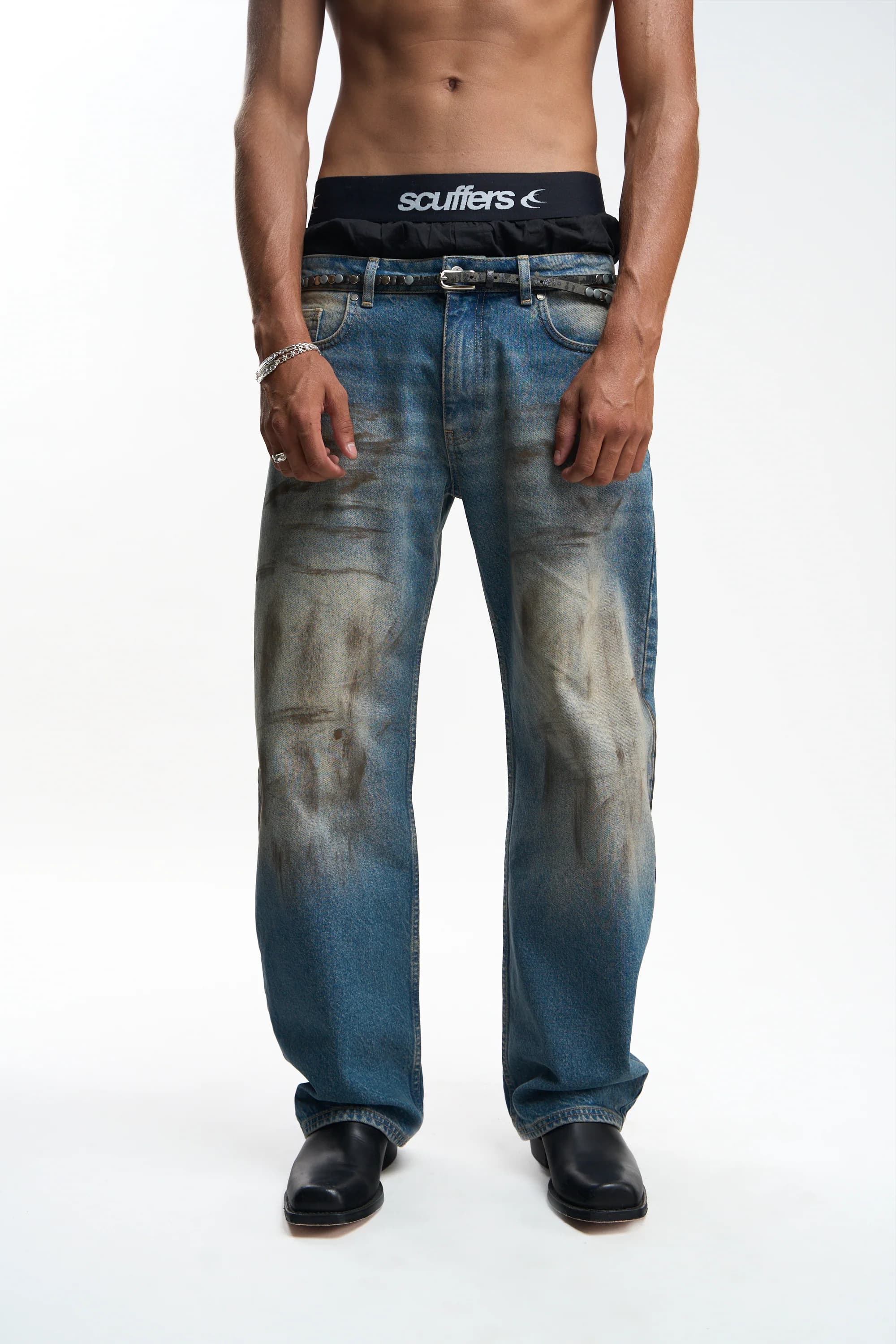 Bani Washed Blue Pants by Scuffers