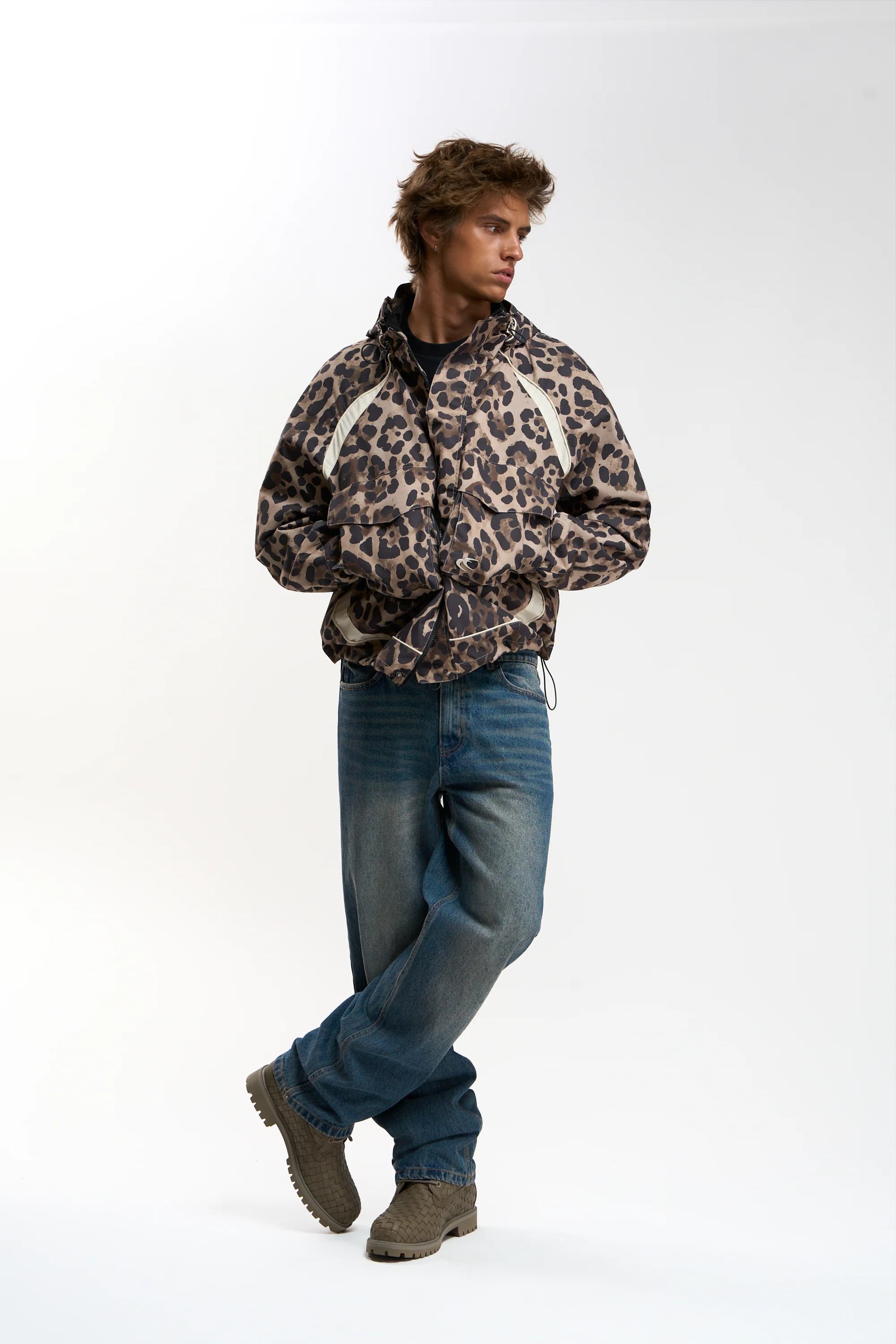 Taxidermy Brown Leopard Windbreaker 2