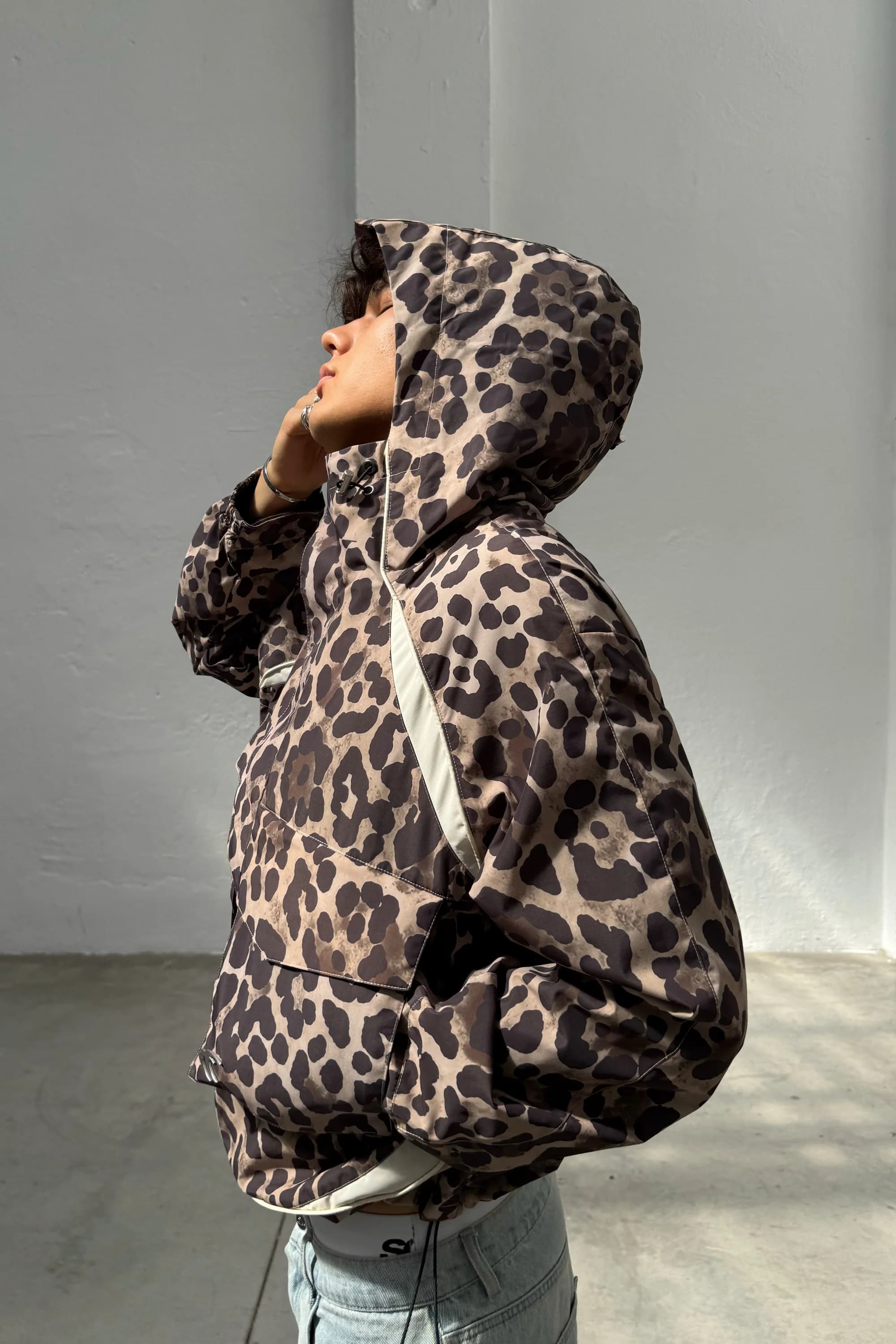 Taxidermy Brown Leopard Windbreaker 5