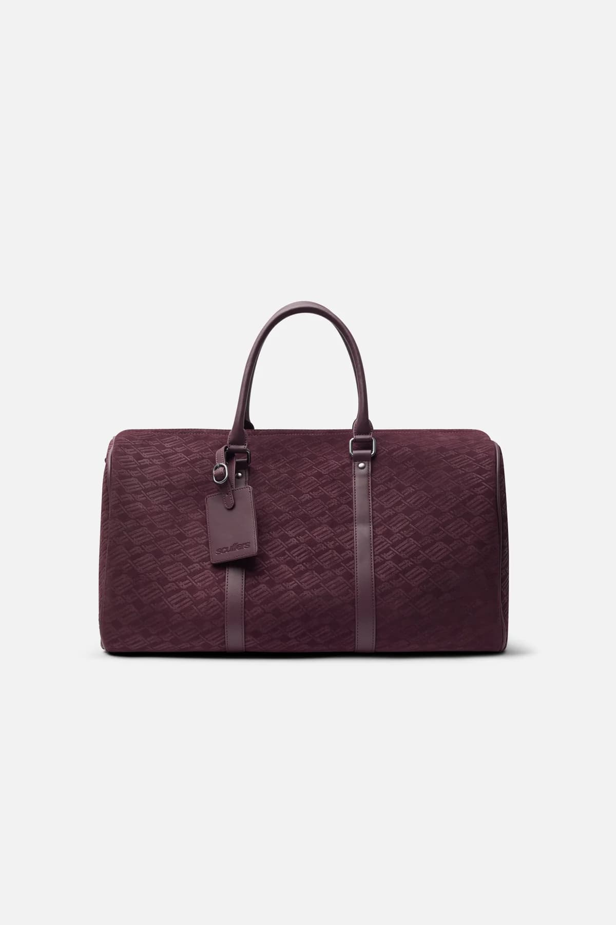 Monogram Burgundy Suede Duffle Bag by Scuffers