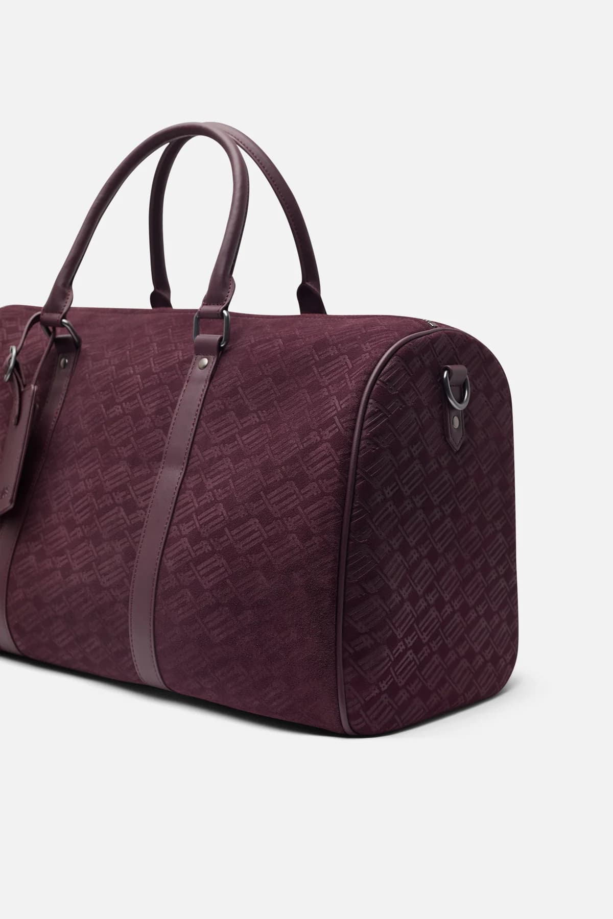 Monogram Burgundy Suede Duffle Bag 5