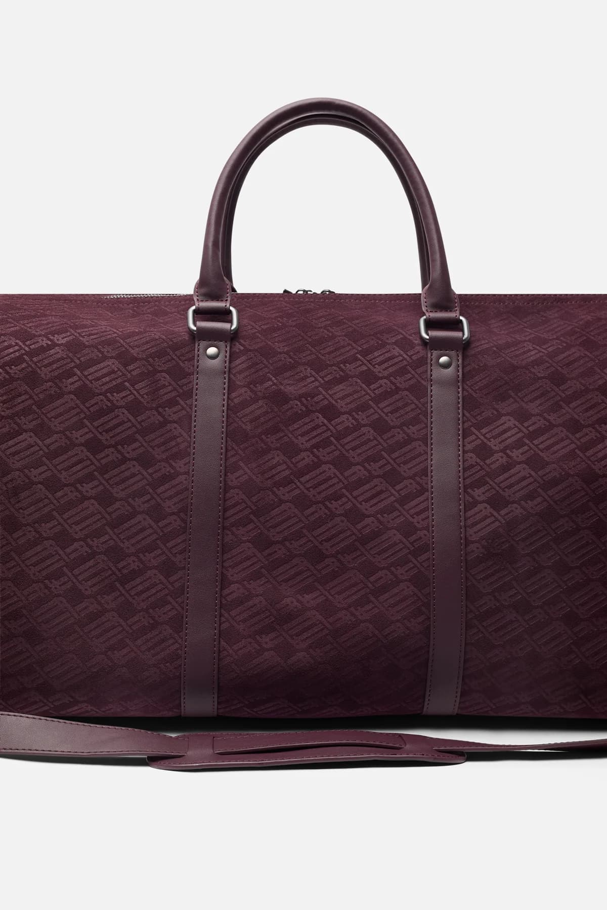 Monogram Burgundy Suede Duffle Bag 7