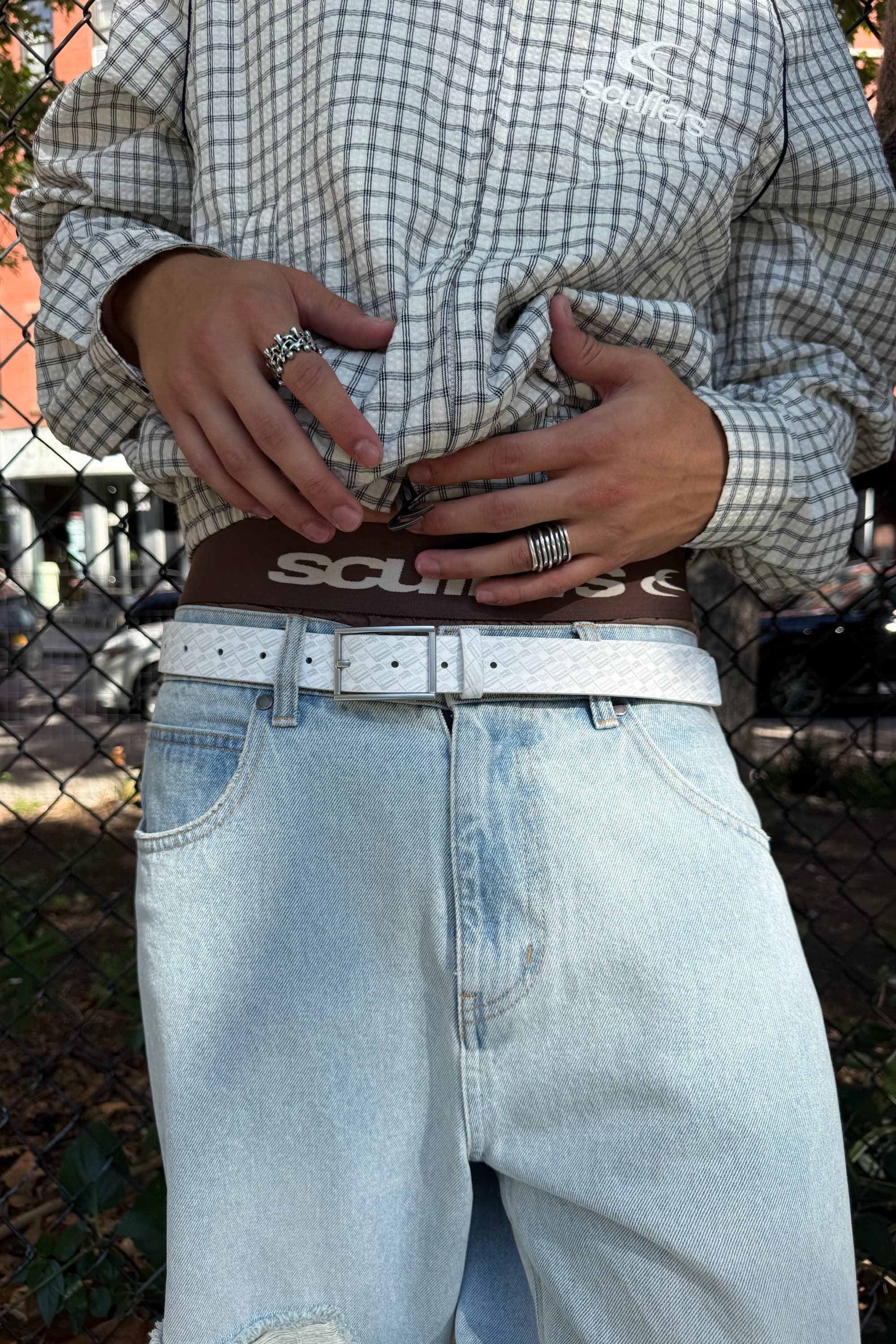 New Monogram White Belt 6